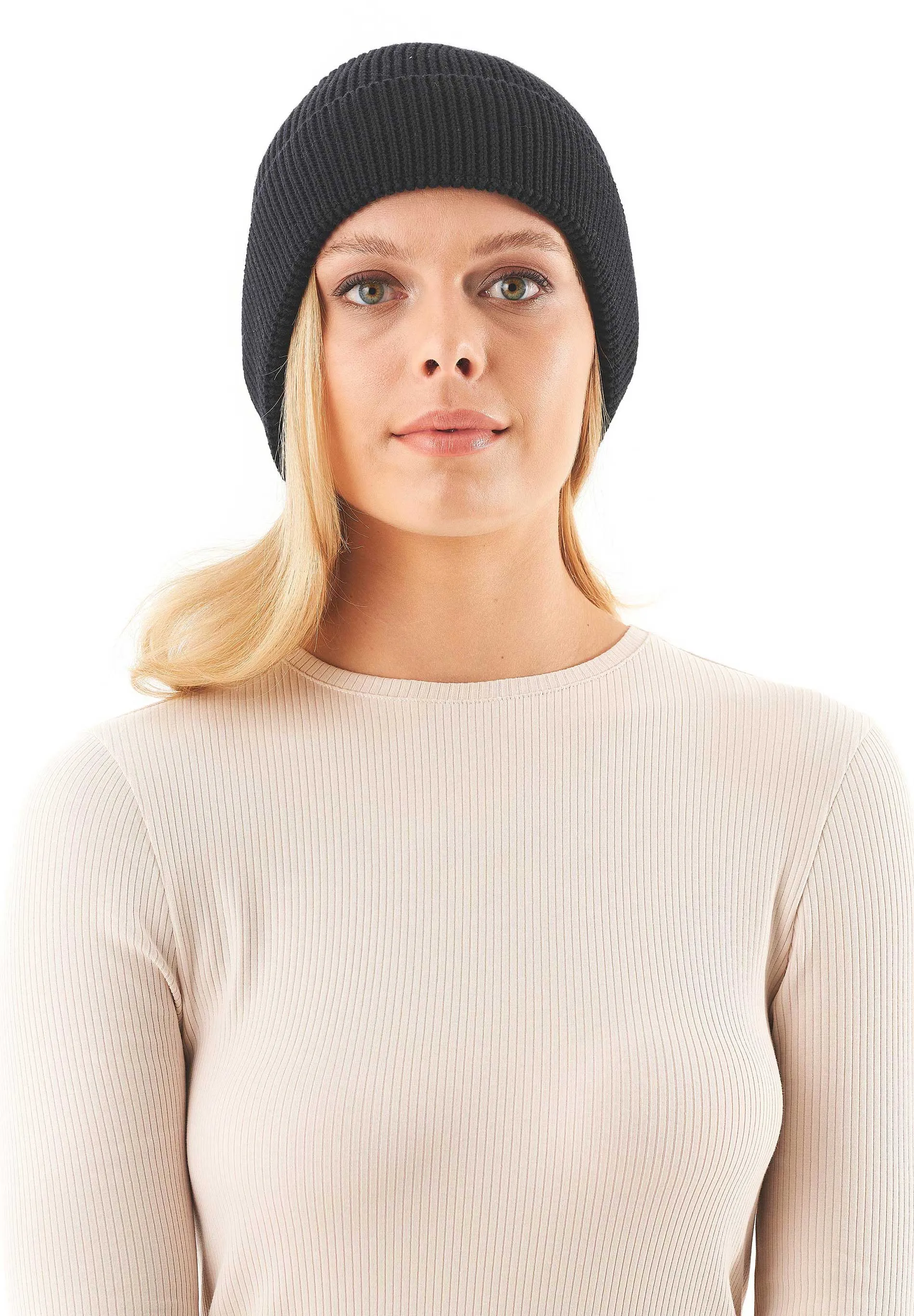 Knitted Organic Cotton Beanie Black sold by Ivalo.com product image thumbnail 2