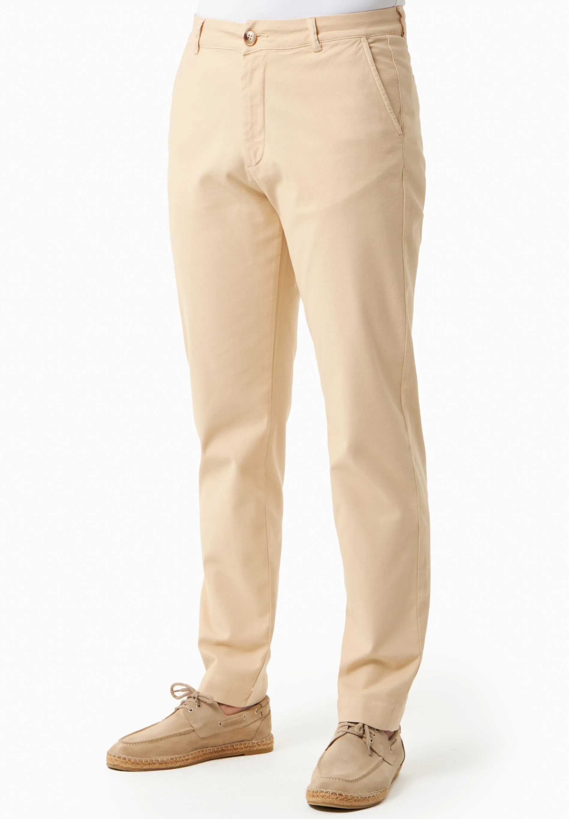 Men's Regular-Fit Organic Cotton Trousers Beige sold by Ivalo.com product image thumbnail 3