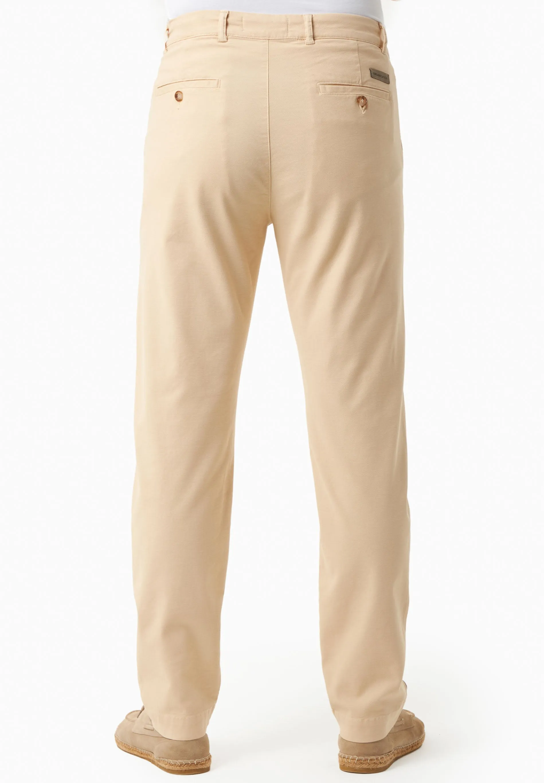 Men's Regular-Fit Organic Cotton Trousers Beige sold by Ivalo.com product image thumbnail 4