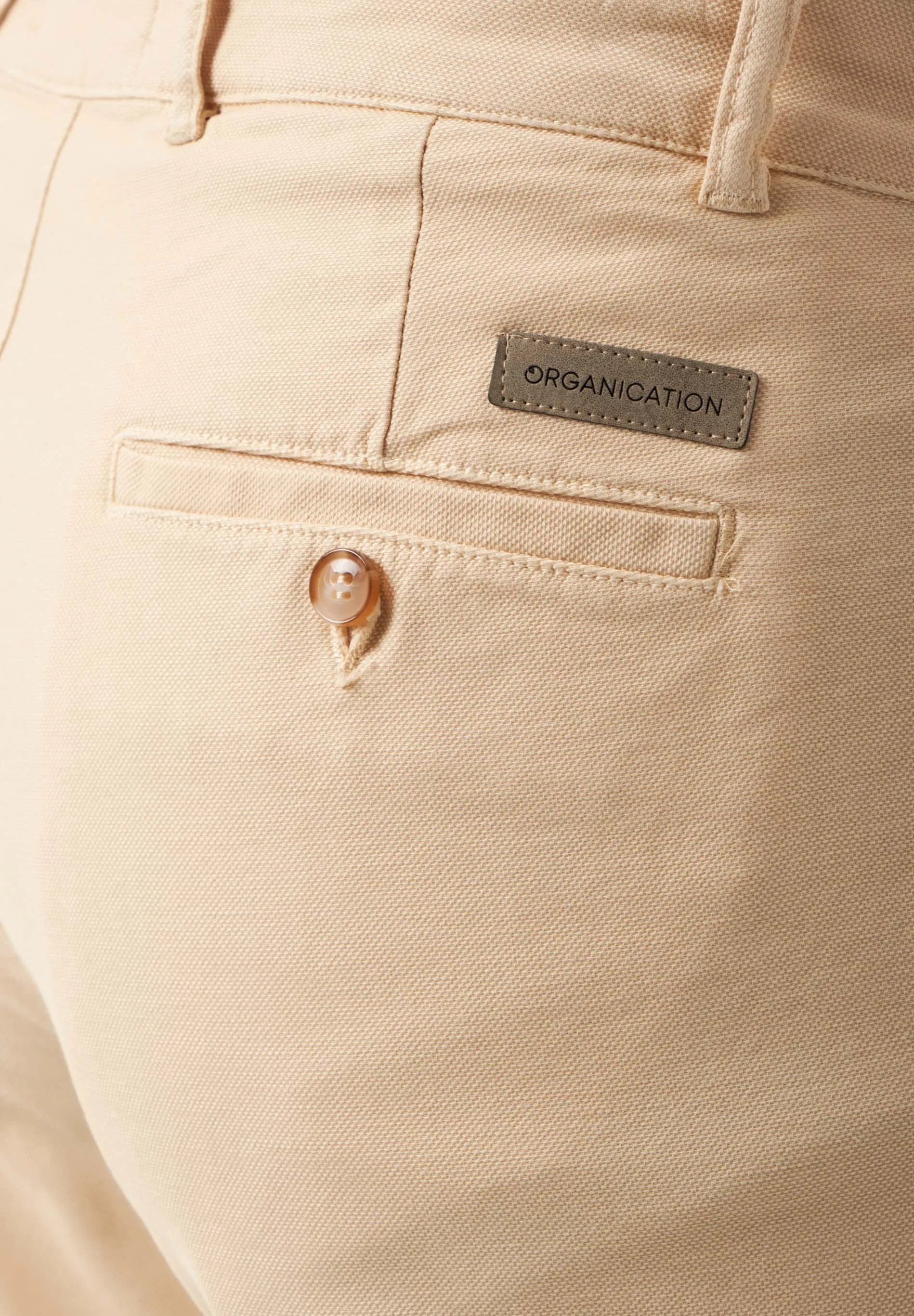 Men's Regular-Fit Organic Cotton Trousers Beige sold by Ivalo.com product image thumbnail 5