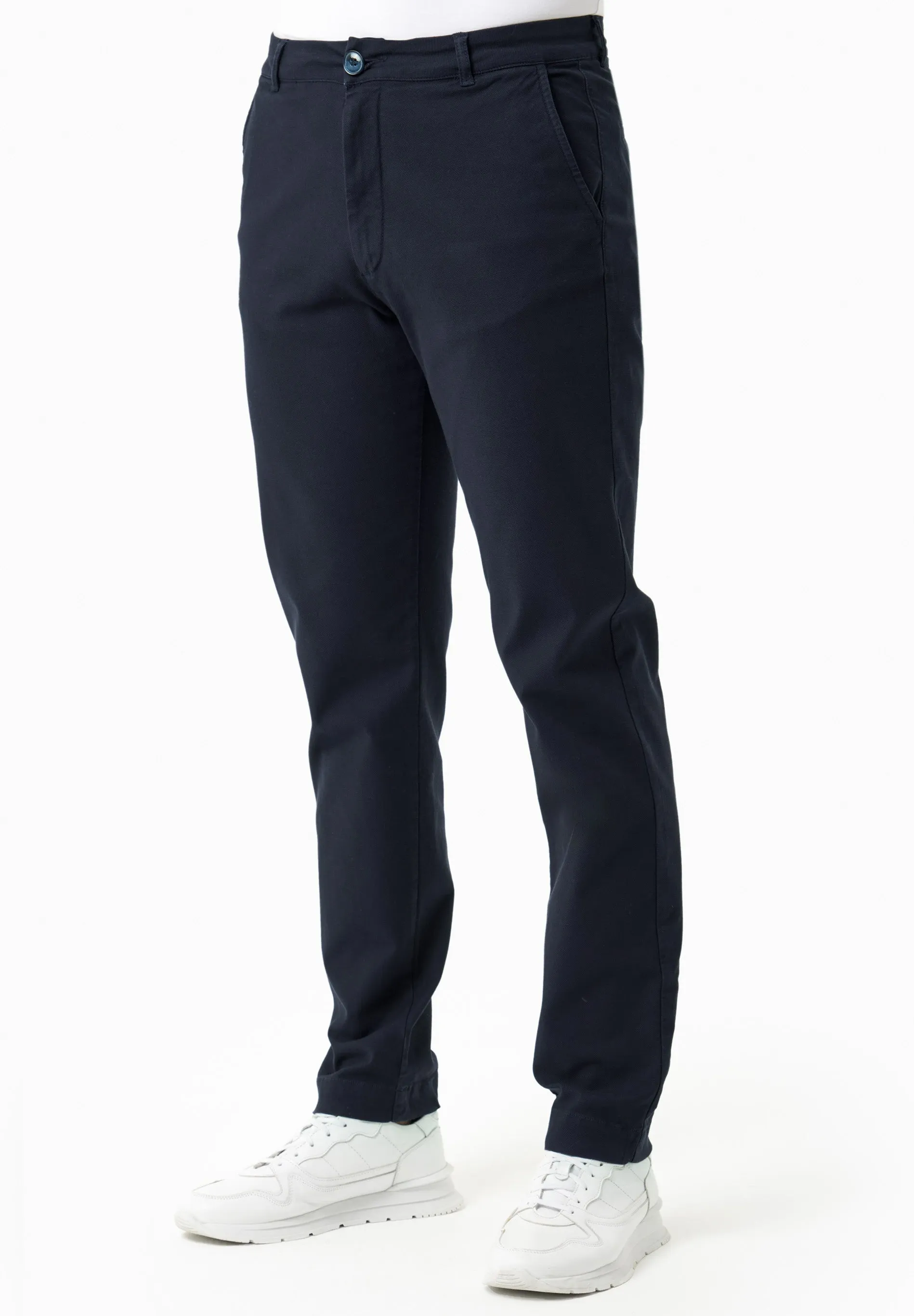 Men's Regular-Fit Organic Cotton Trousers Dark Navy sold by Ivalo.com product image thumbnail 3
