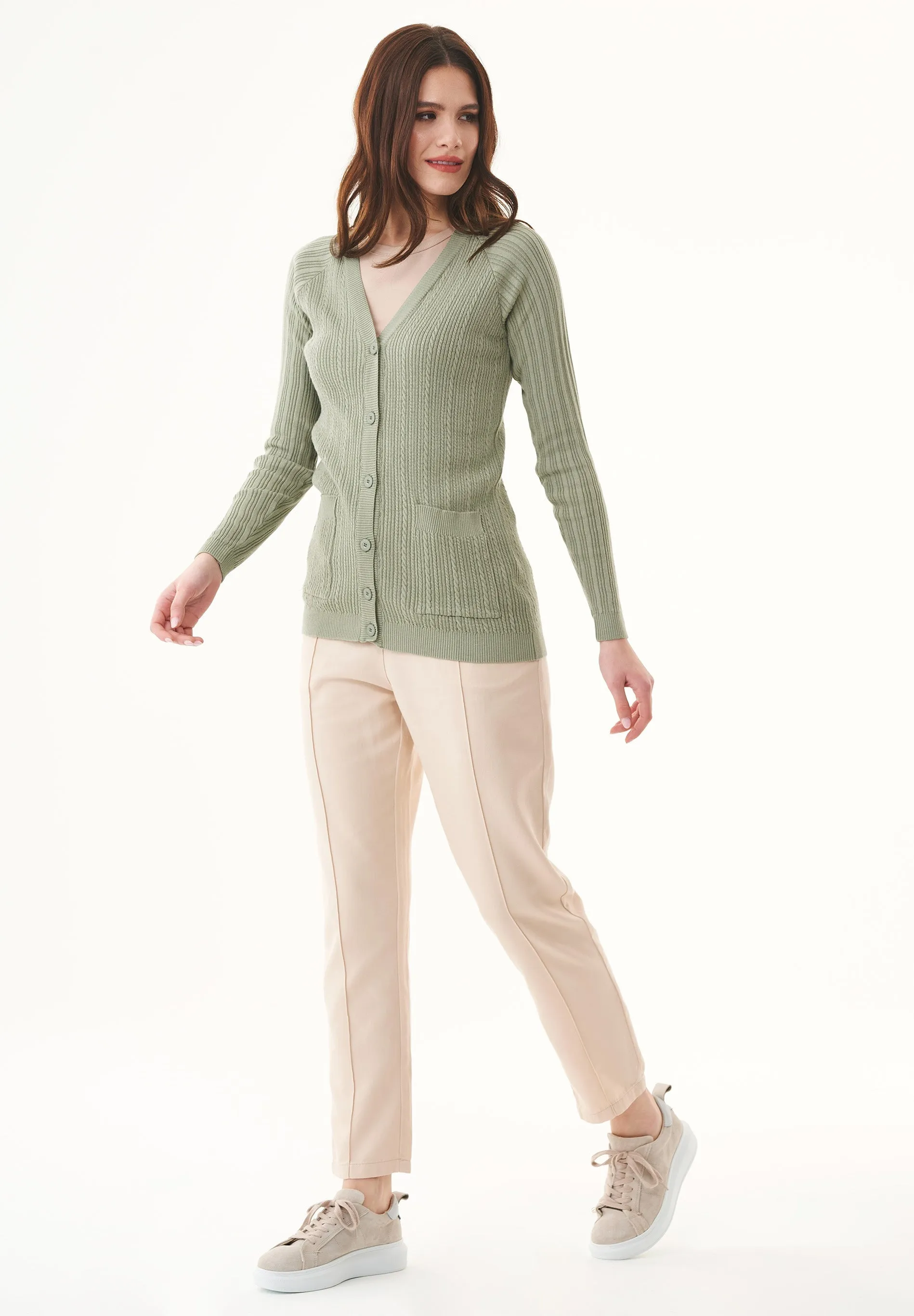 Organic Cotton Cardigan With Buttons Olive Green sold by Ivalo.com product image thumbnail 3