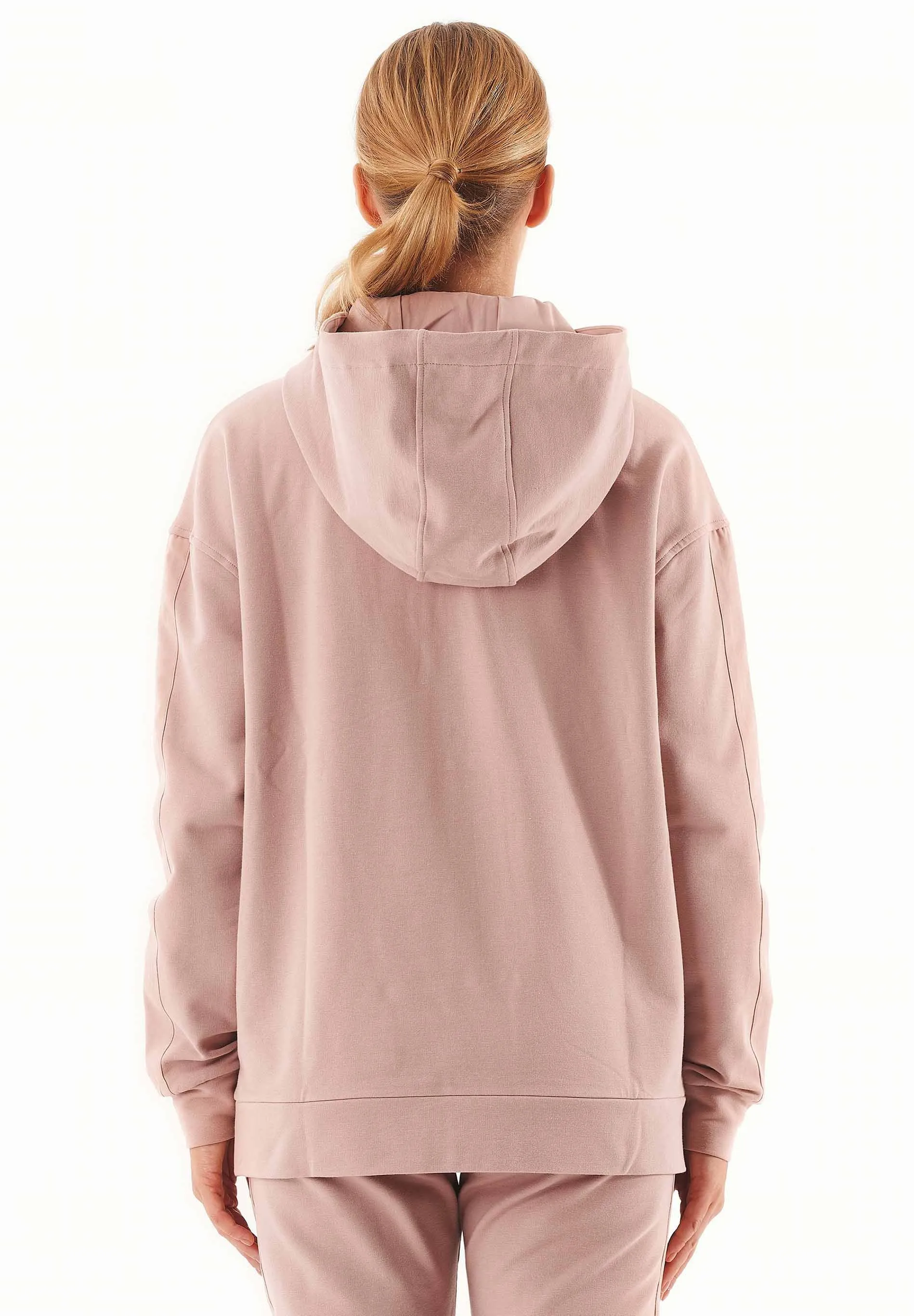 Women's Half-Zip Organic Cotton Hoodie Misty Rose sold by Ivalo.com product image thumbnail 2