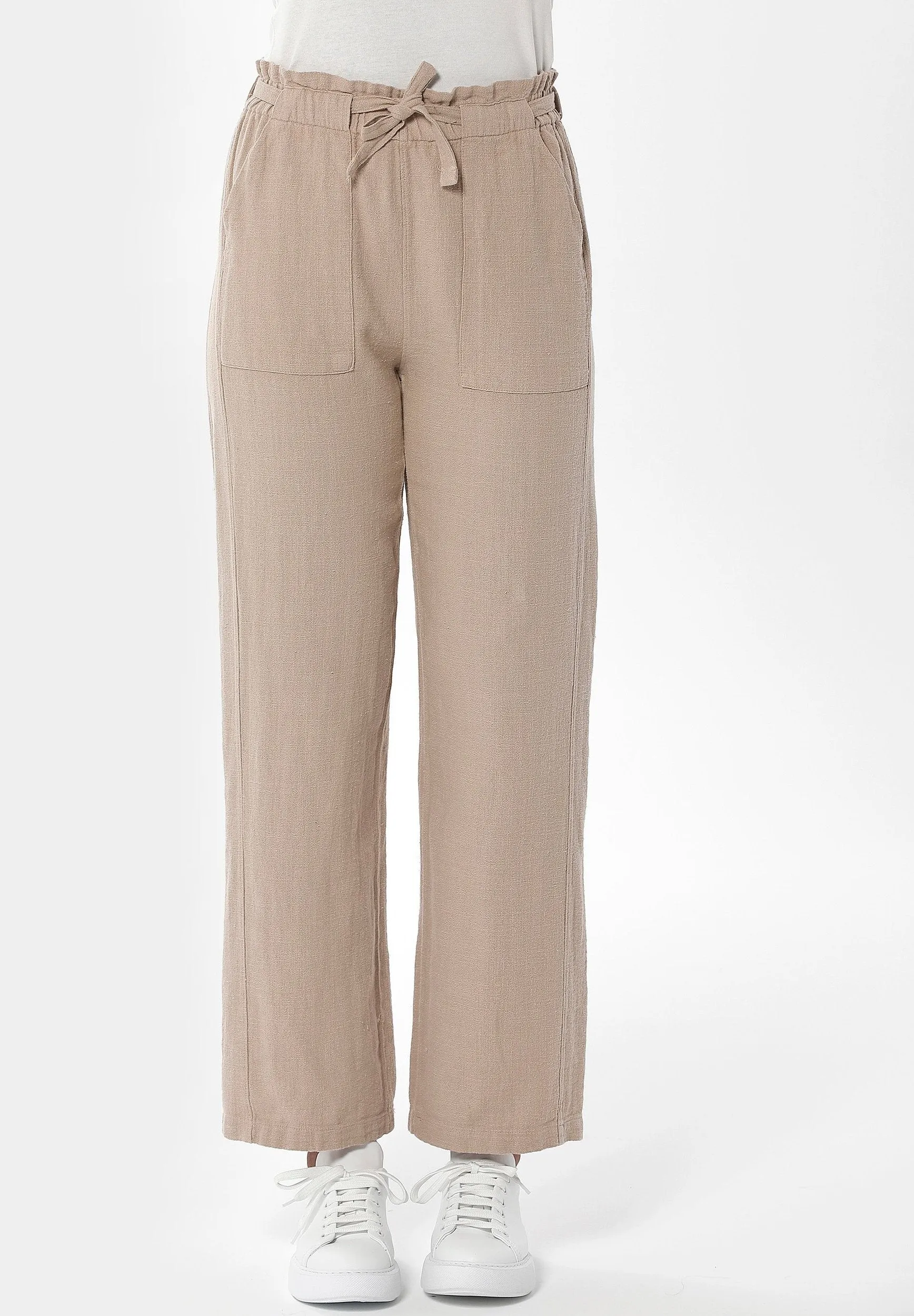 Garment Dyed Linen Blend Pants Beige sold by Ivalo.com product image thumbnail 3