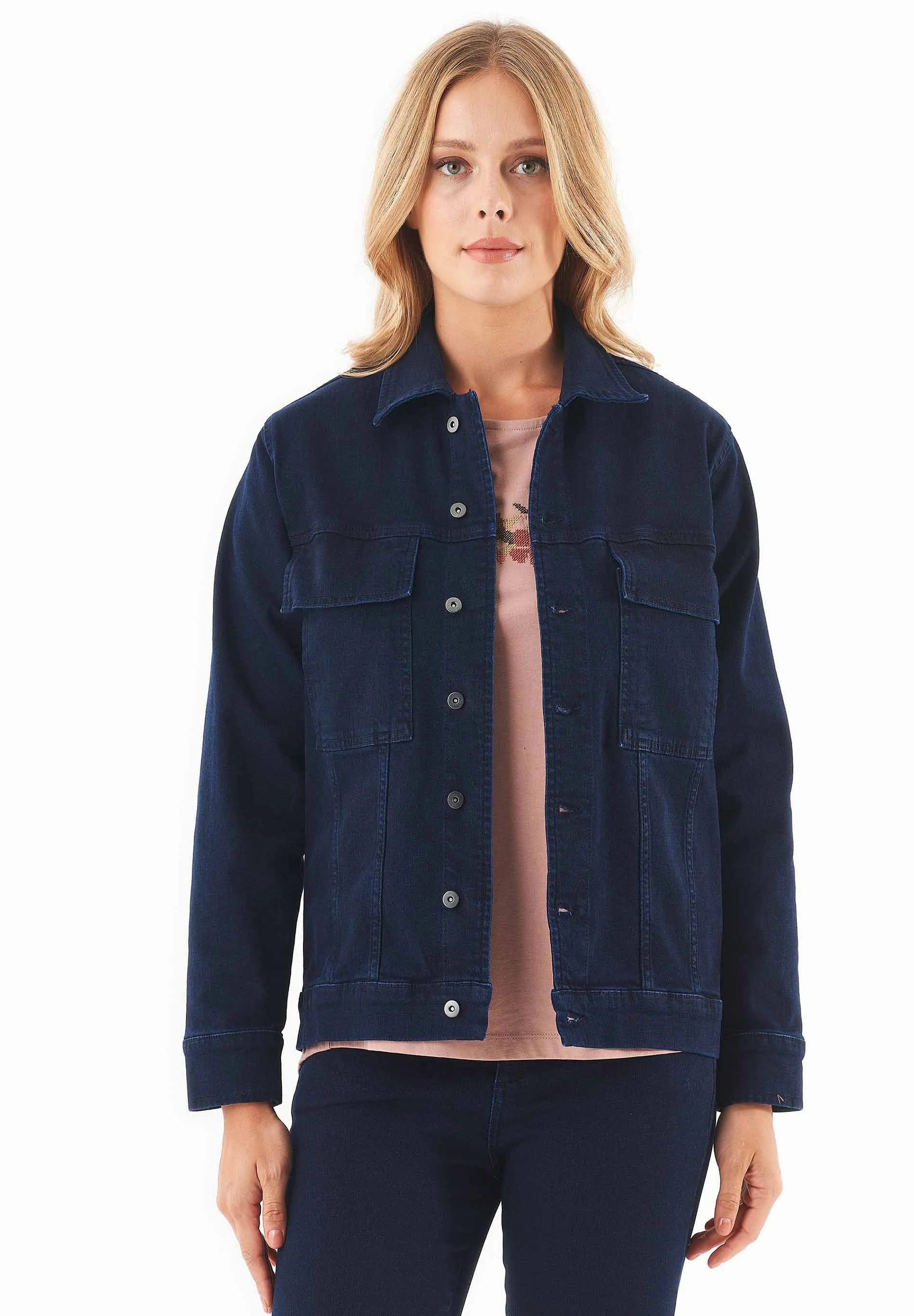 Women's Organic Cotton Denim Jacket Dark Navy sold by Ivalo.com product image thumbnail 4