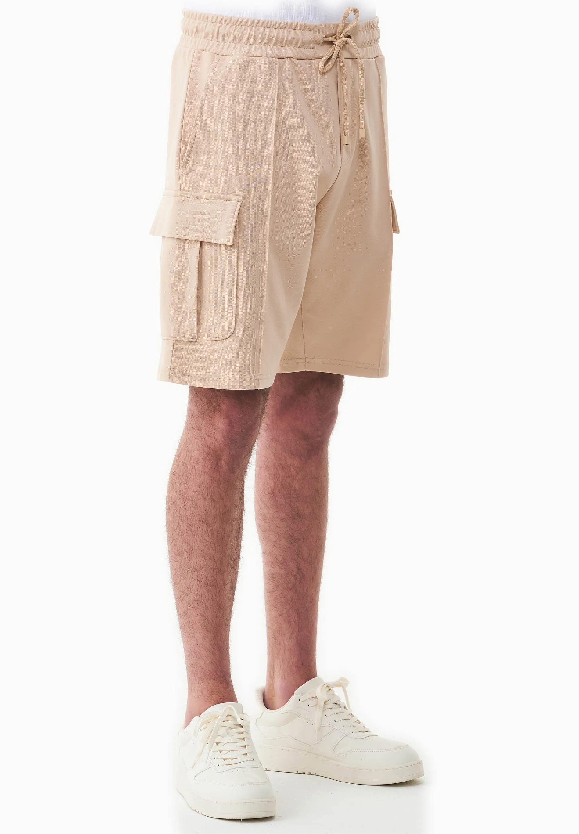 Men's Piqué Cargo Sweatshorts Soft Beige sold by Ivalo.com product image thumbnail 4
