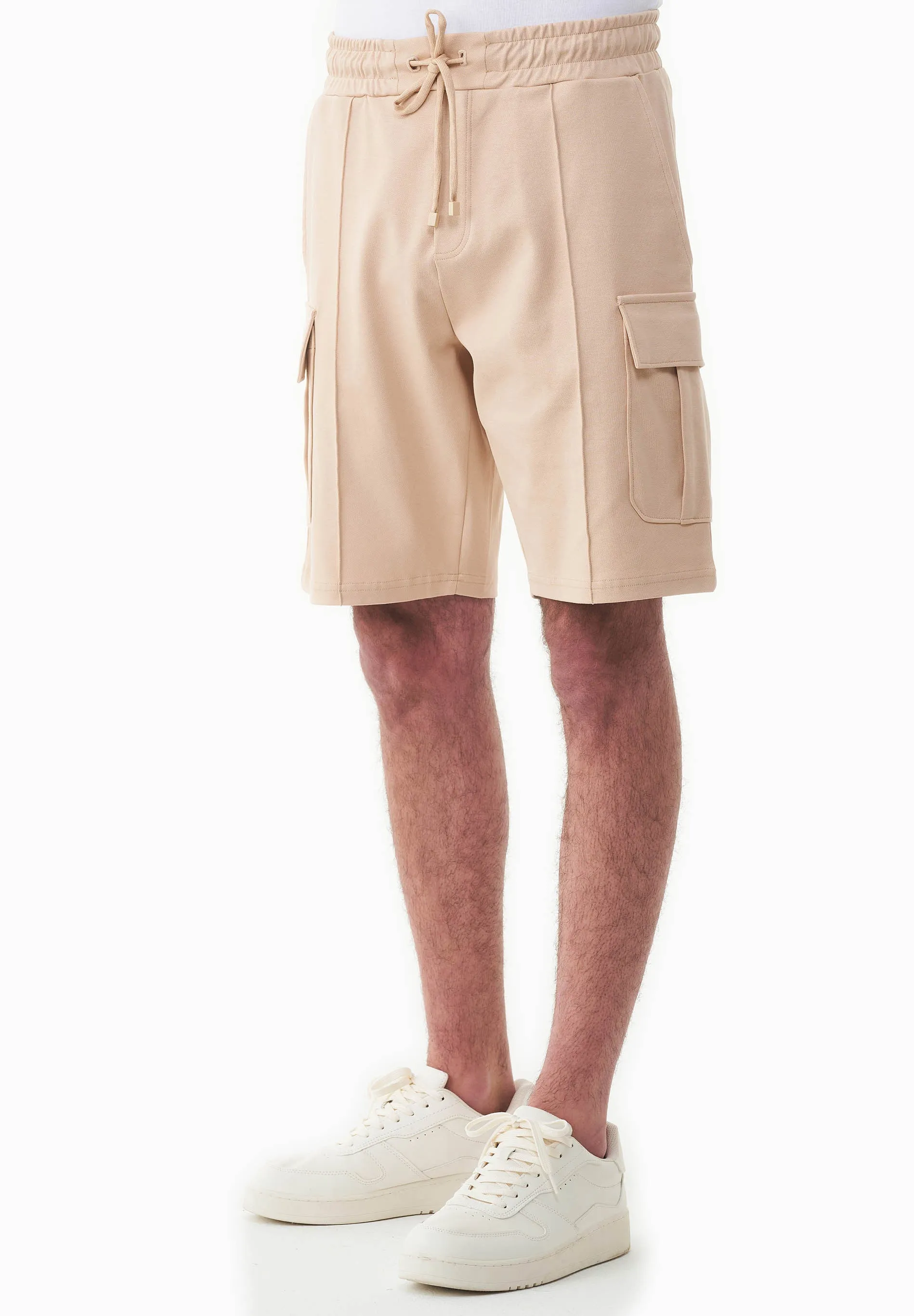 Men's Piqué Cargo Sweatshorts Soft Beige sold by Ivalo.com