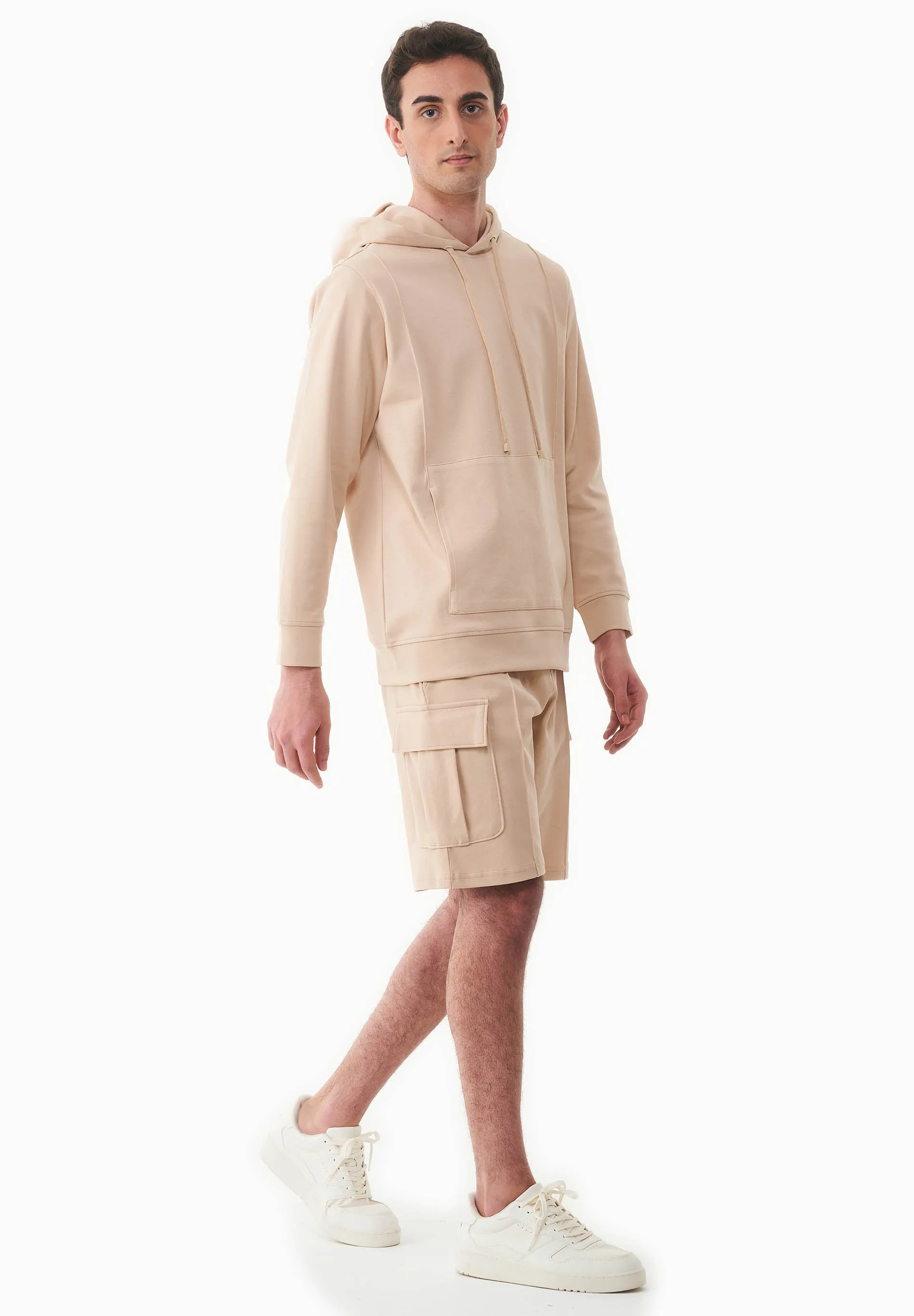 Men's Piqué Cargo Sweatshorts Soft Beige sold by Ivalo.com product image thumbnail 2