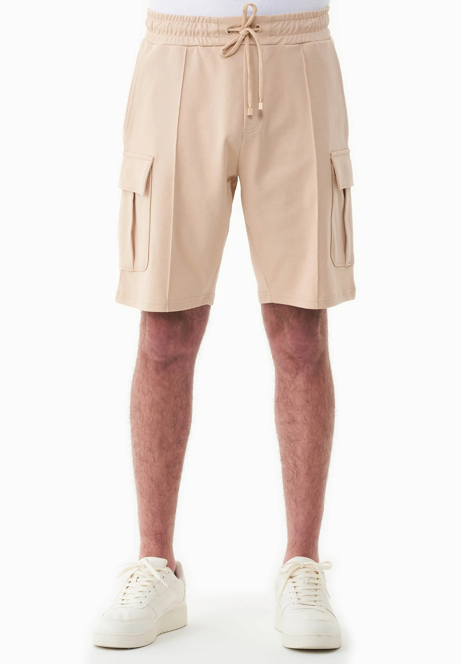 Men's Piqué Cargo Sweatshorts Soft Beige sold by Ivalo.com product image thumbnail 3