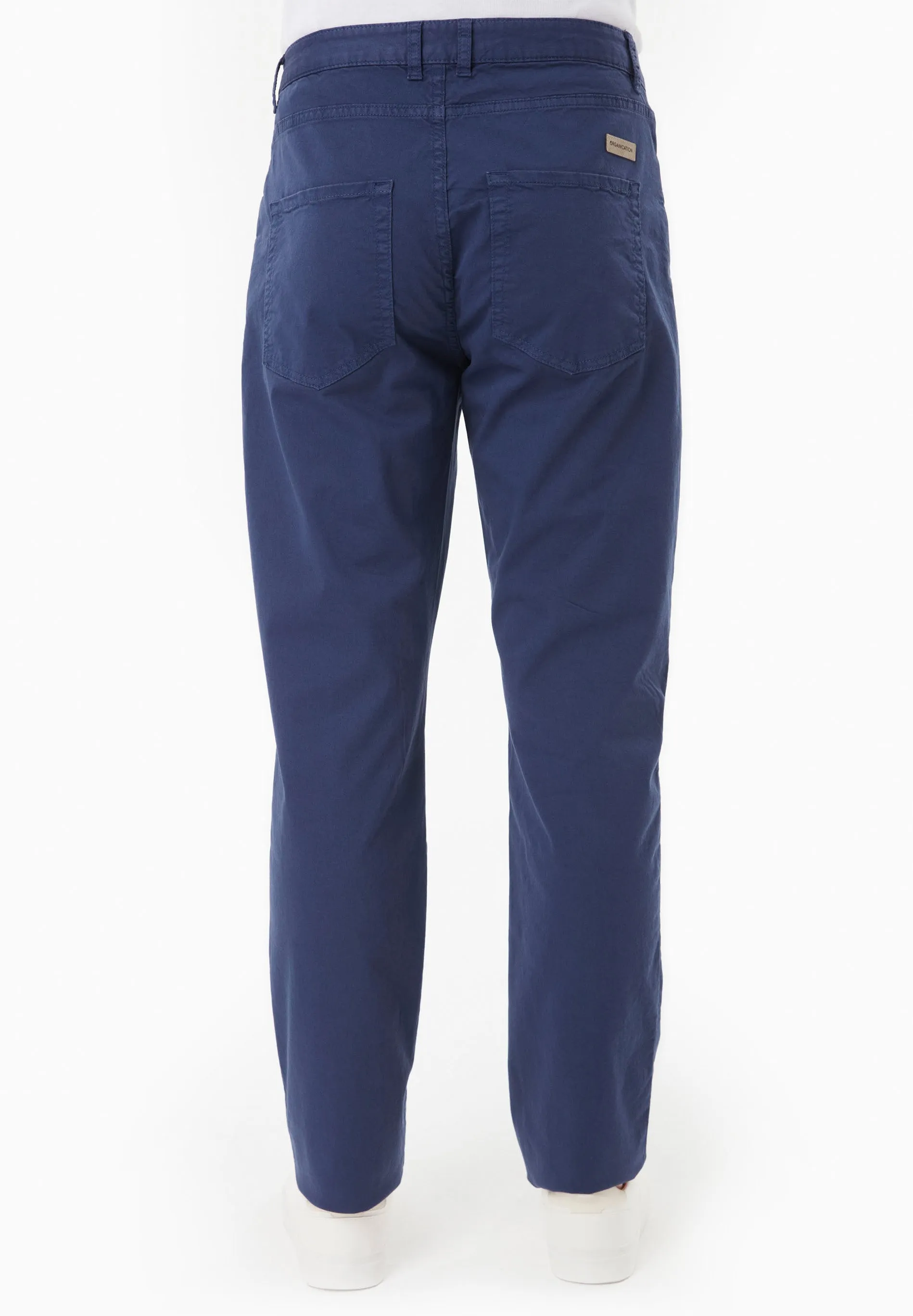 Men's Regular-Fit Organic Cotton Trousers Navy sold by Ivalo.com product image thumbnail 4