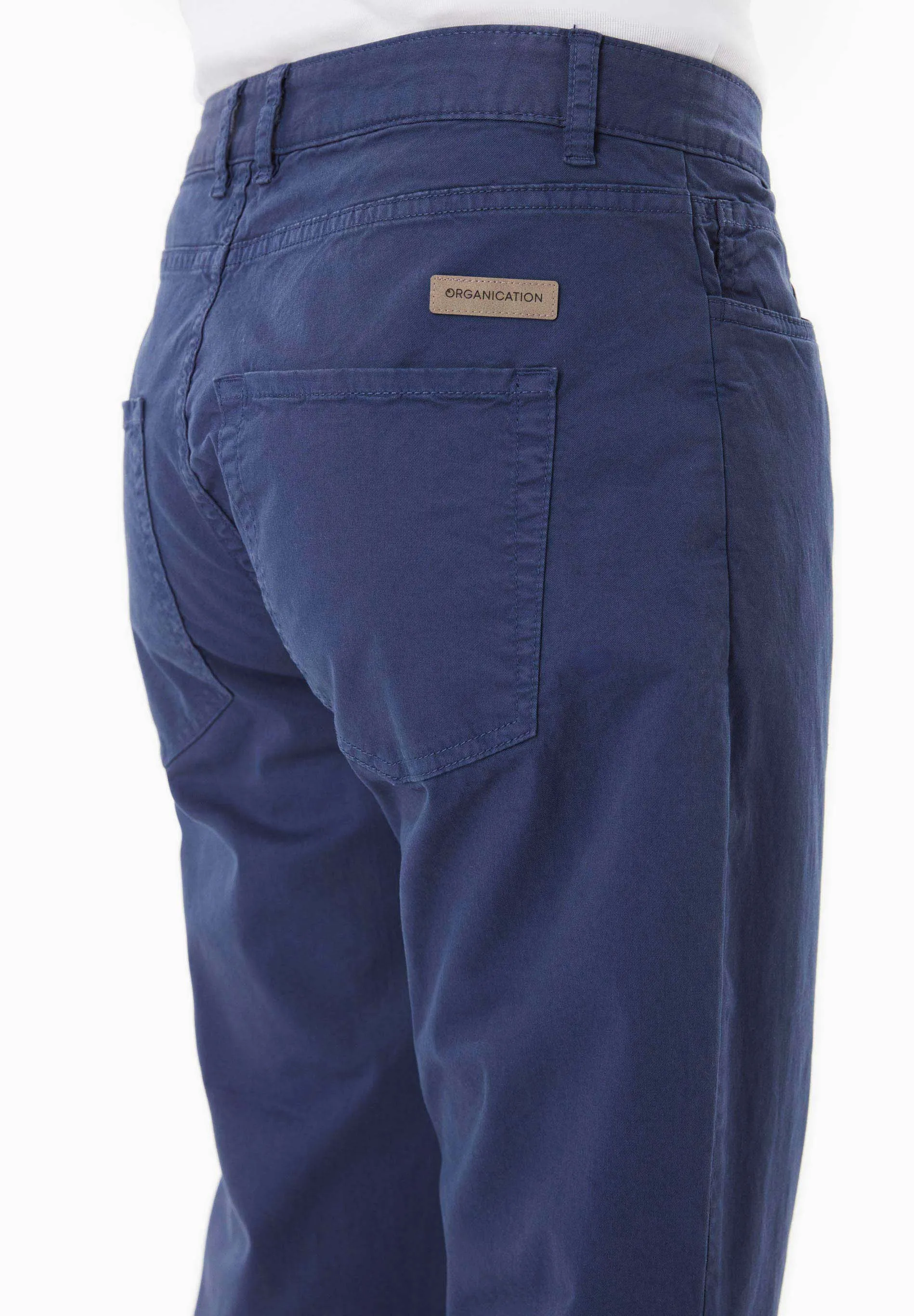 Men's Regular-Fit Organic Cotton Trousers Navy sold by Ivalo.com product image thumbnail 5