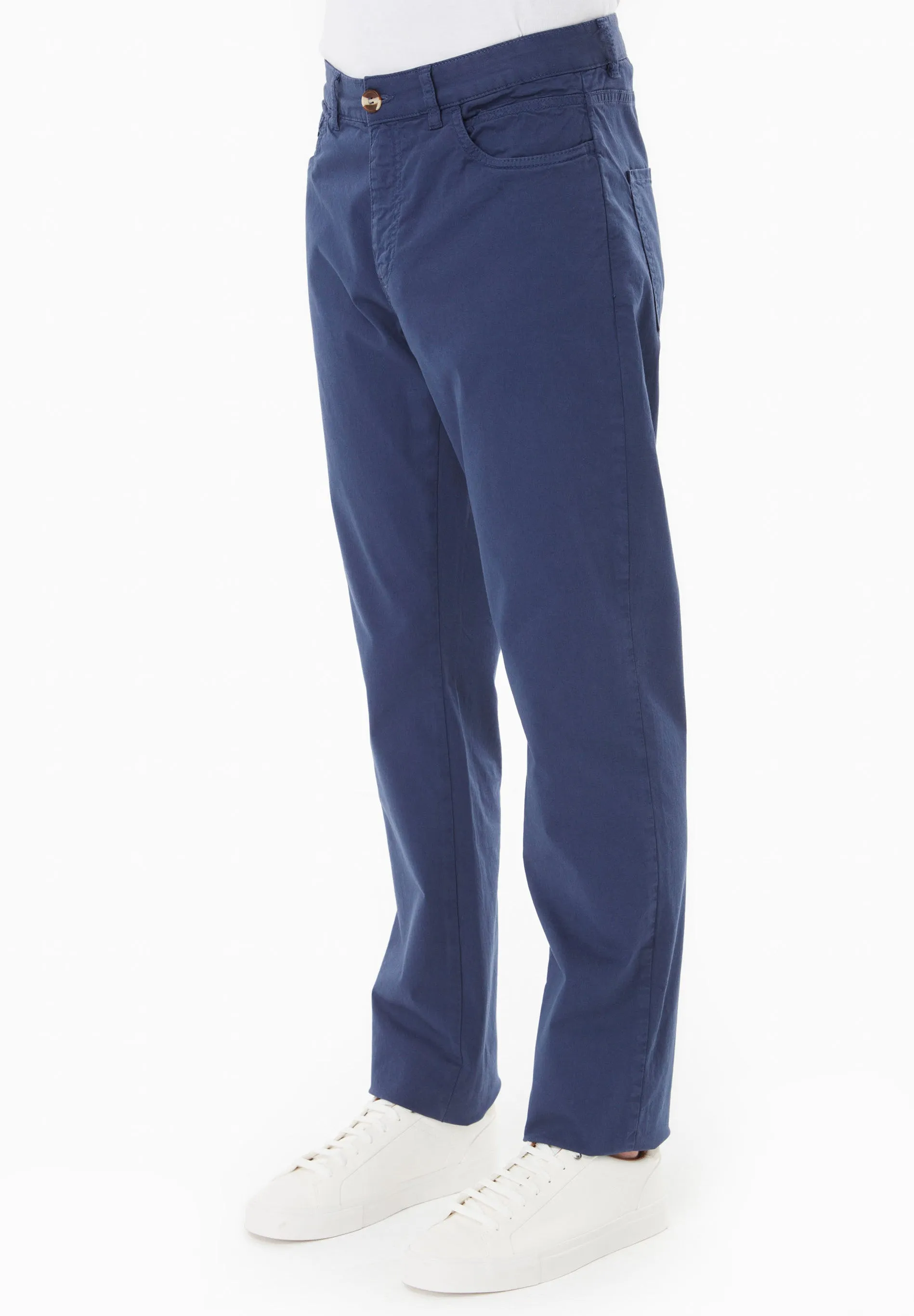Men's Regular-Fit Organic Cotton Trousers Navy sold by Ivalo.com product image thumbnail 3