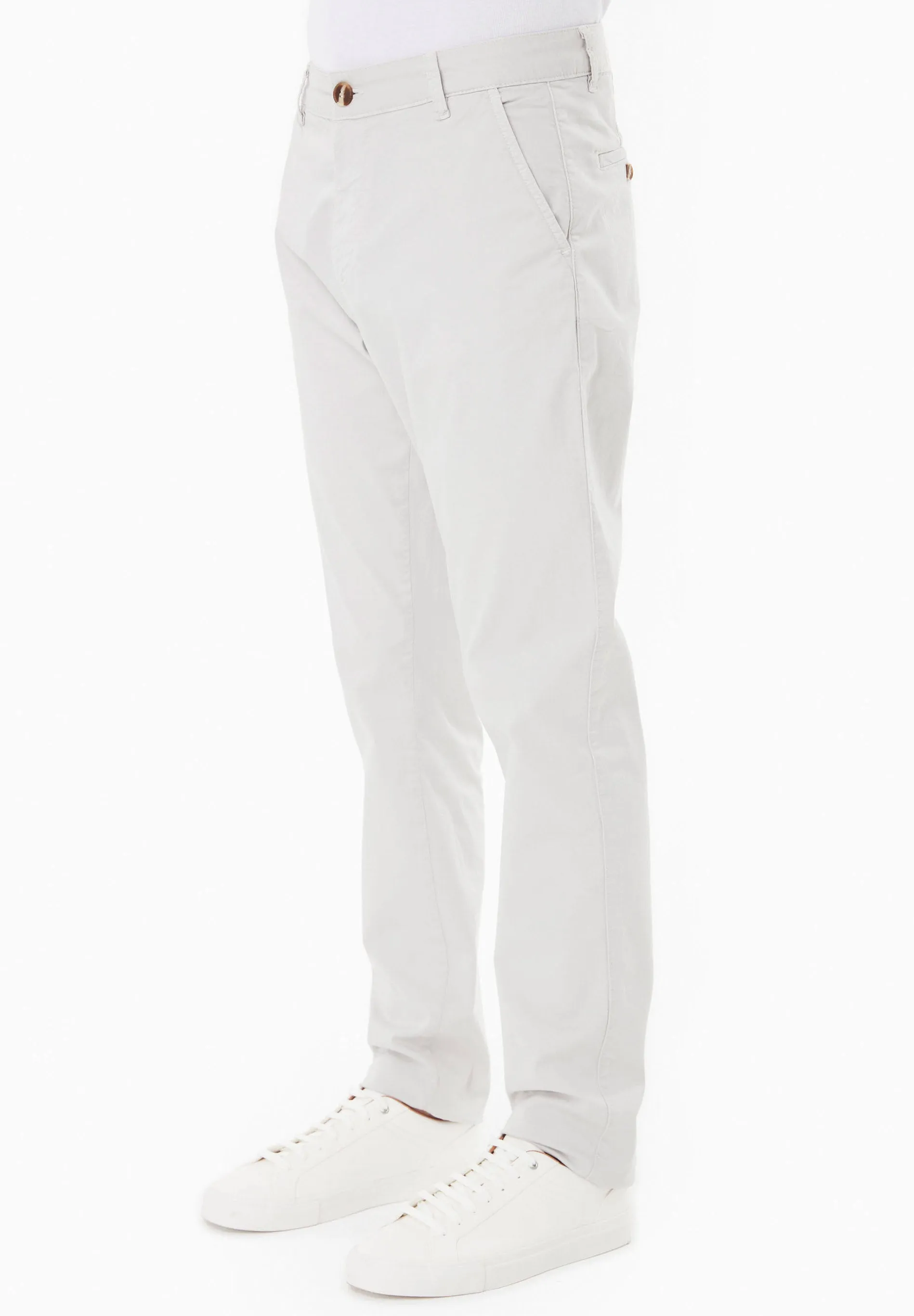 Men's Slim-Fit Organic Cotton Trousers Light Grey sold by Ivalo.com product image thumbnail 3