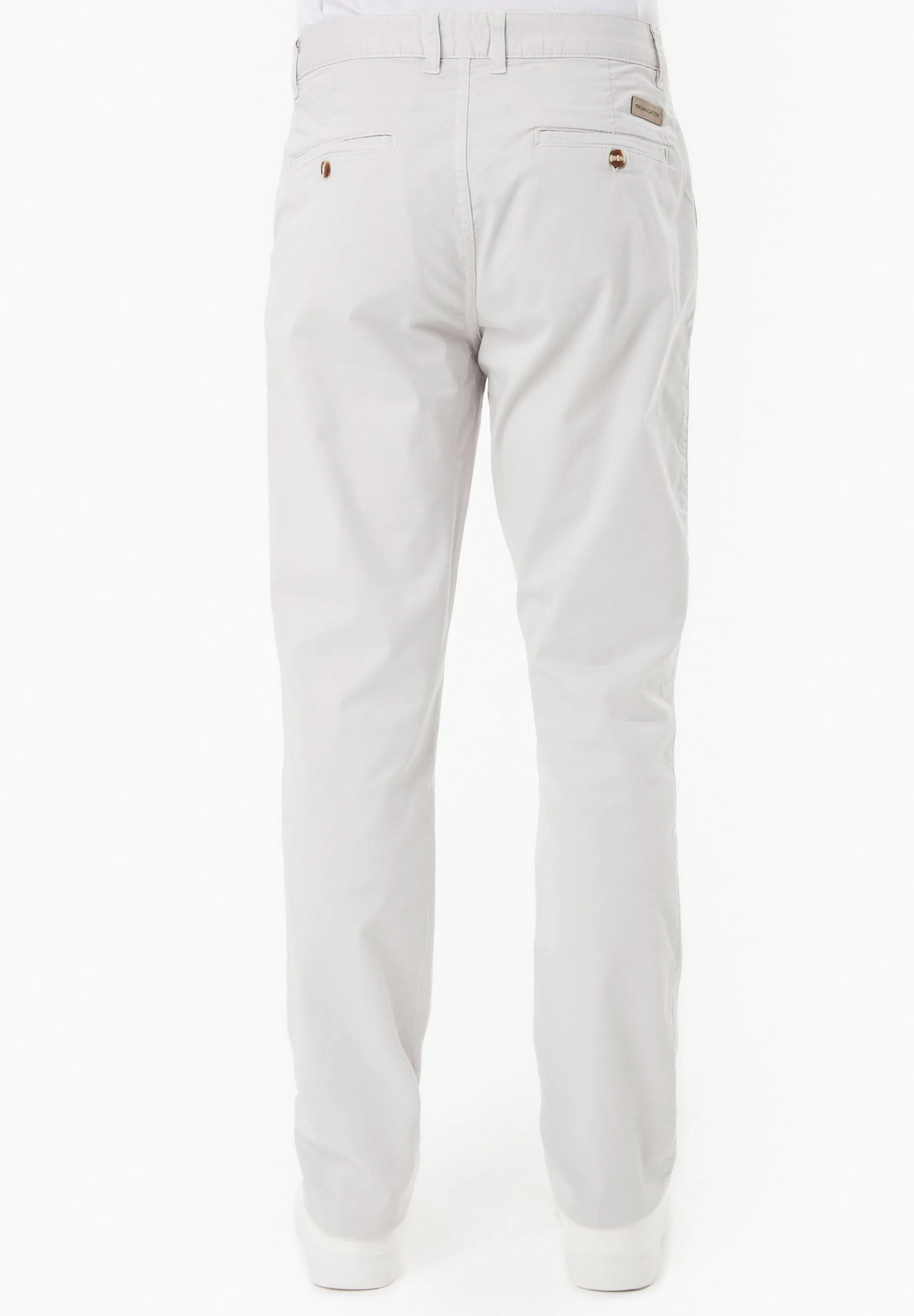 Men's Slim-Fit Organic Cotton Trousers Light Grey sold by Ivalo.com product image thumbnail 4