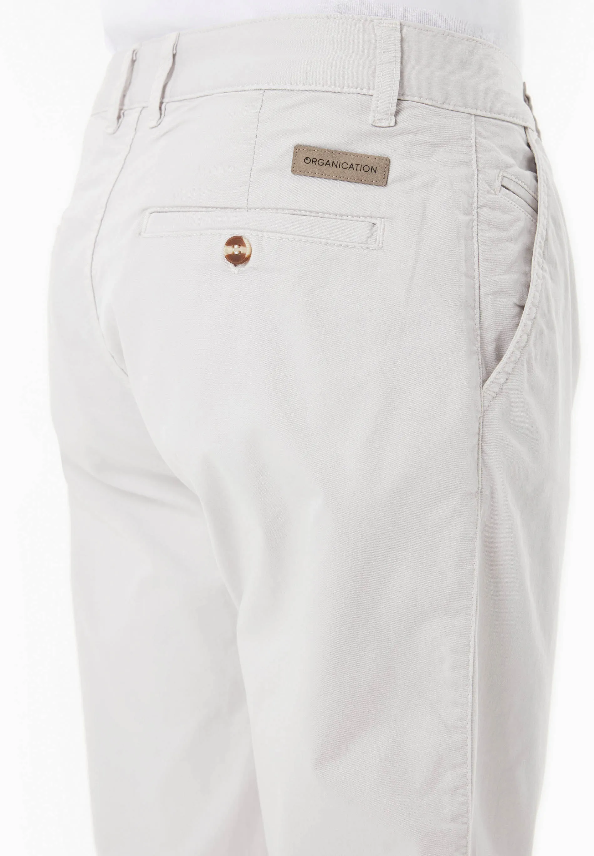 Men's Slim-Fit Organic Cotton Trousers Light Grey sold by Ivalo.com product image thumbnail 5
