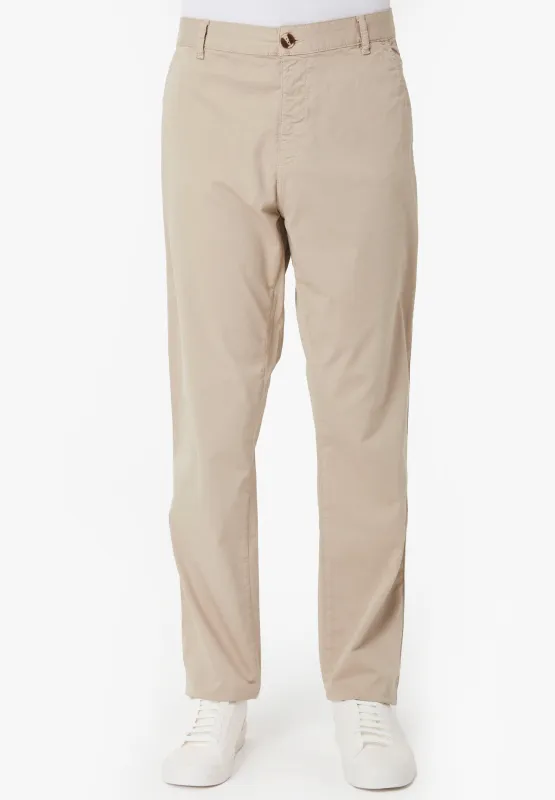 Men's Slim-Fit Organic Cotton Trousers Feather Beige sold by Ivalo.com