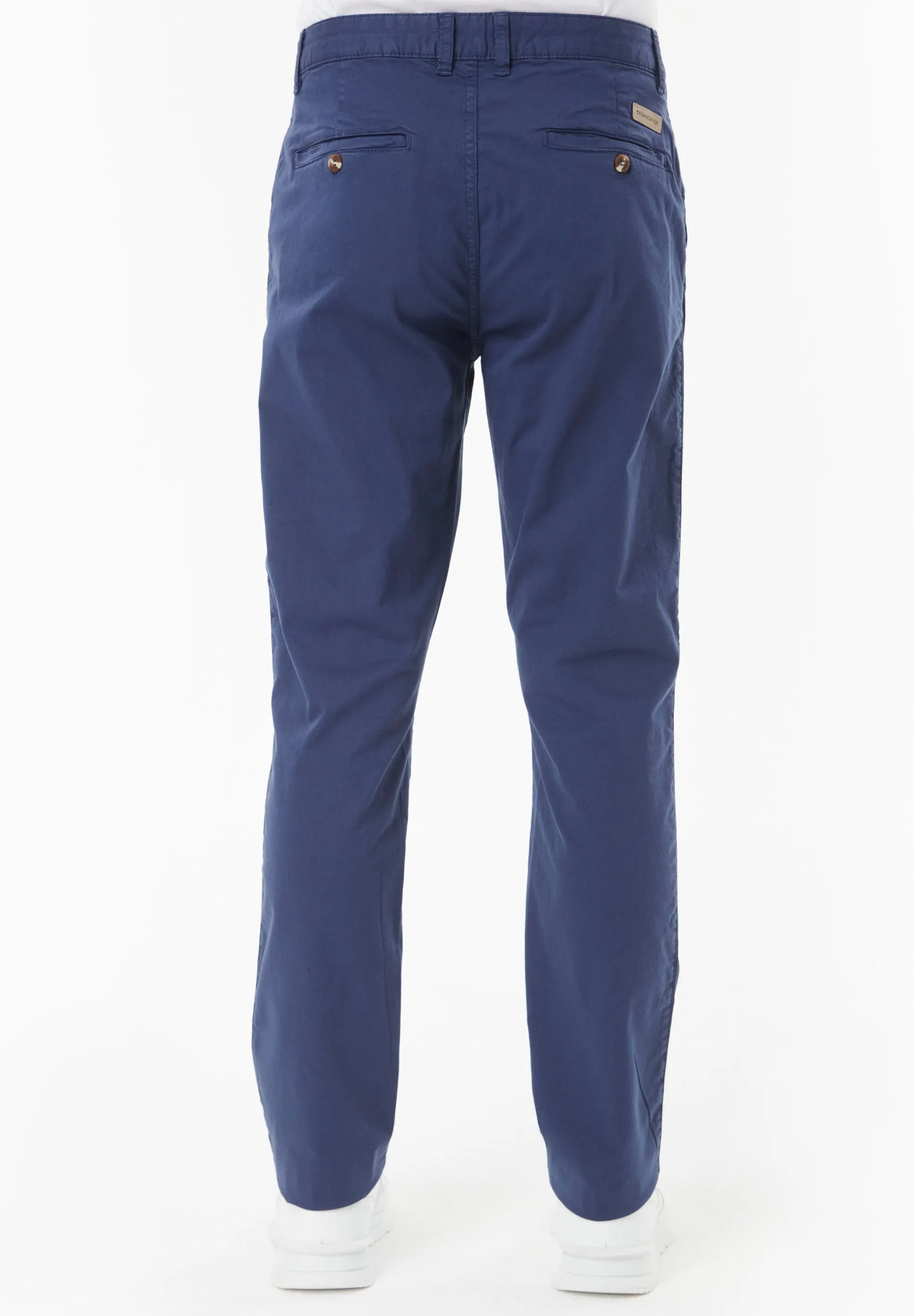Men's Slim-Fit Organic Cotton Trousers Navy sold by Ivalo.com product image thumbnail 4