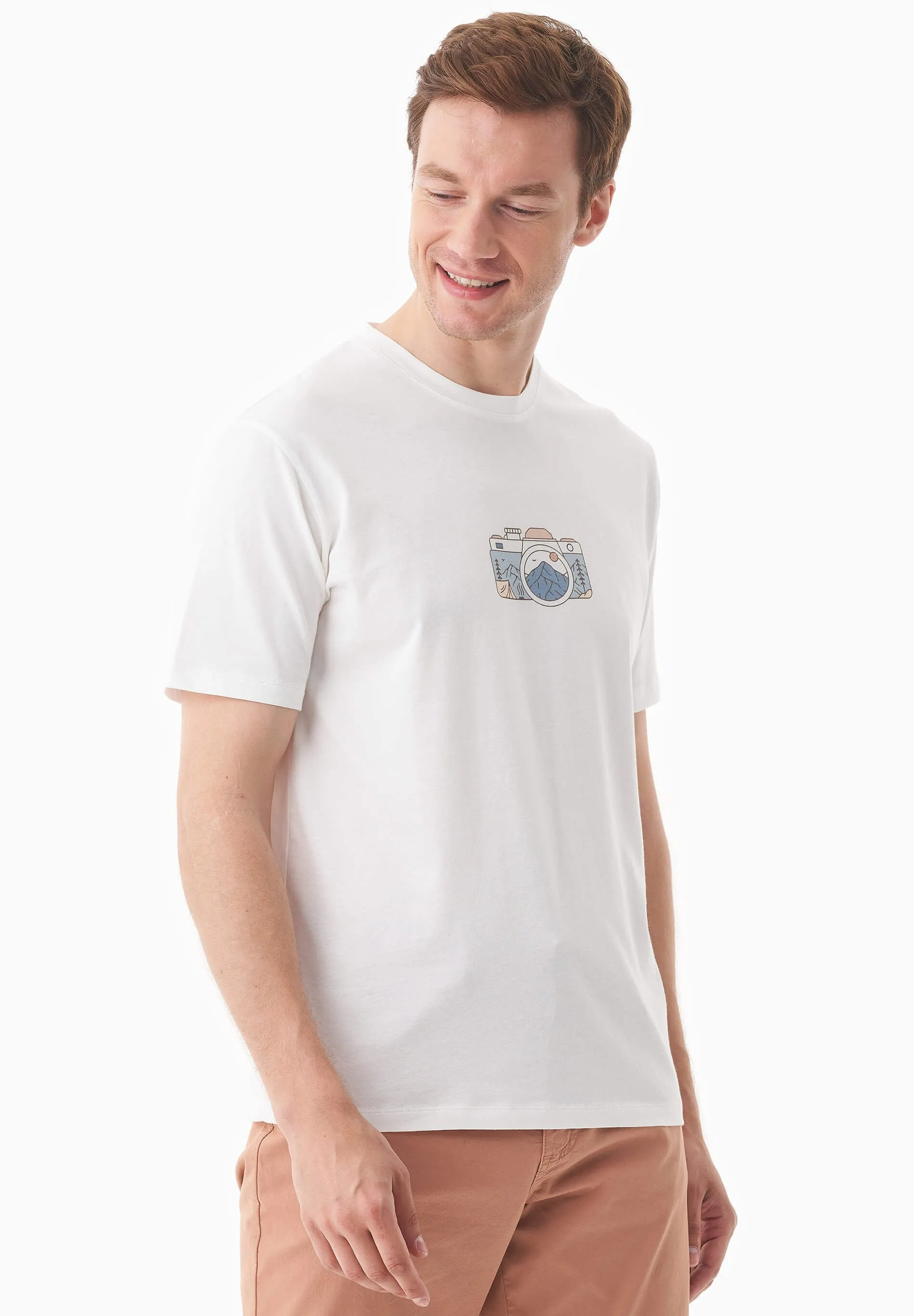 Men's Camera Organic Cotton T-Shirt Off White sold by Ivalo.com product image thumbnail 4
