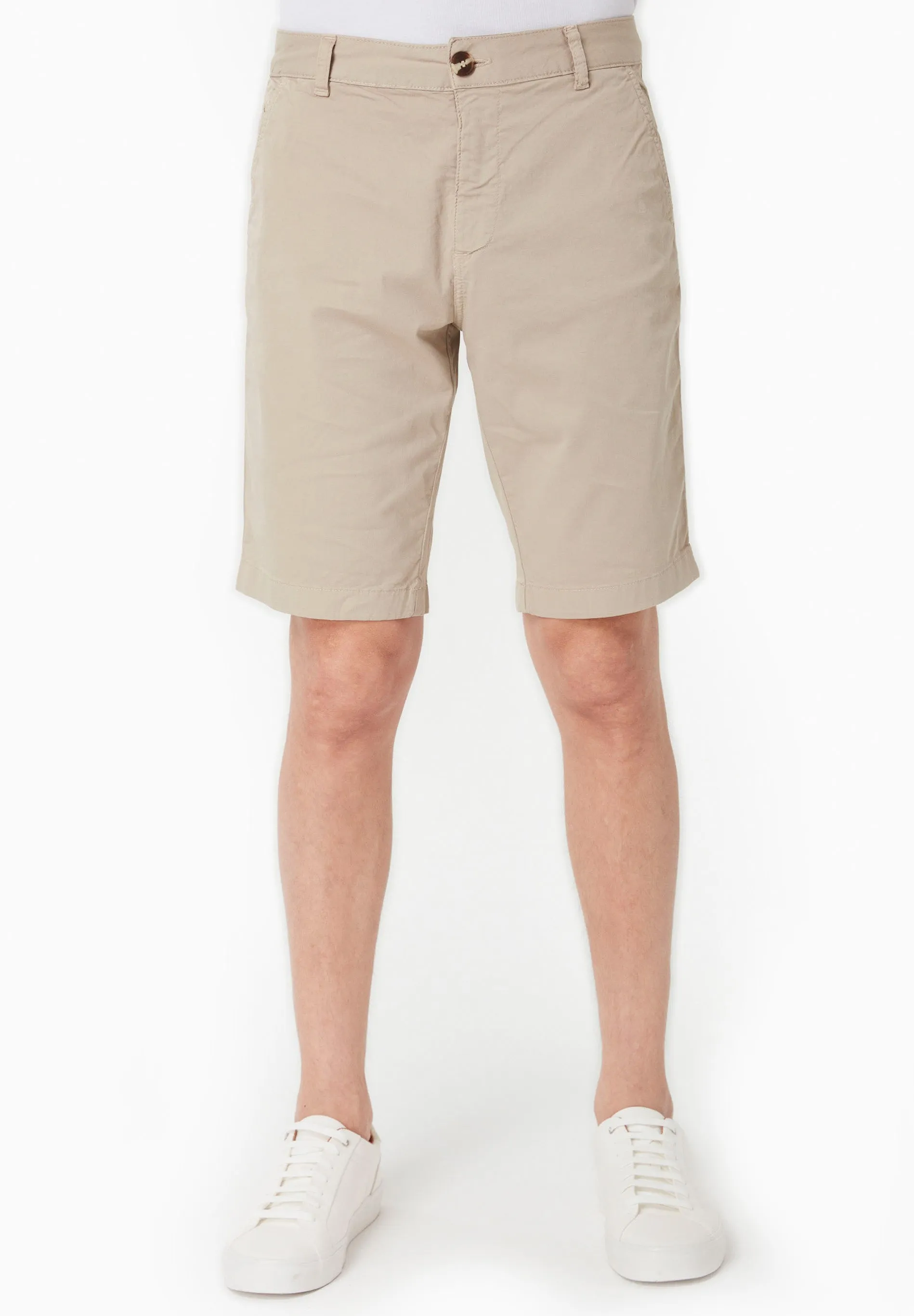 Men's Slim-Fit Organic Cotton Chino Shorts Feather Beige sold by Ivalo.com