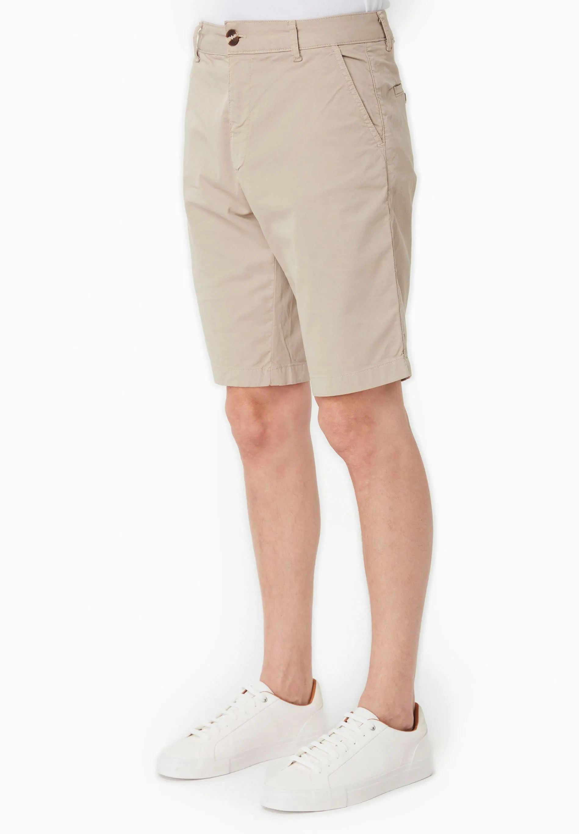 Men's Slim-Fit Organic Cotton Chino Shorts Feather Beige sold by Ivalo.com product image thumbnail 3