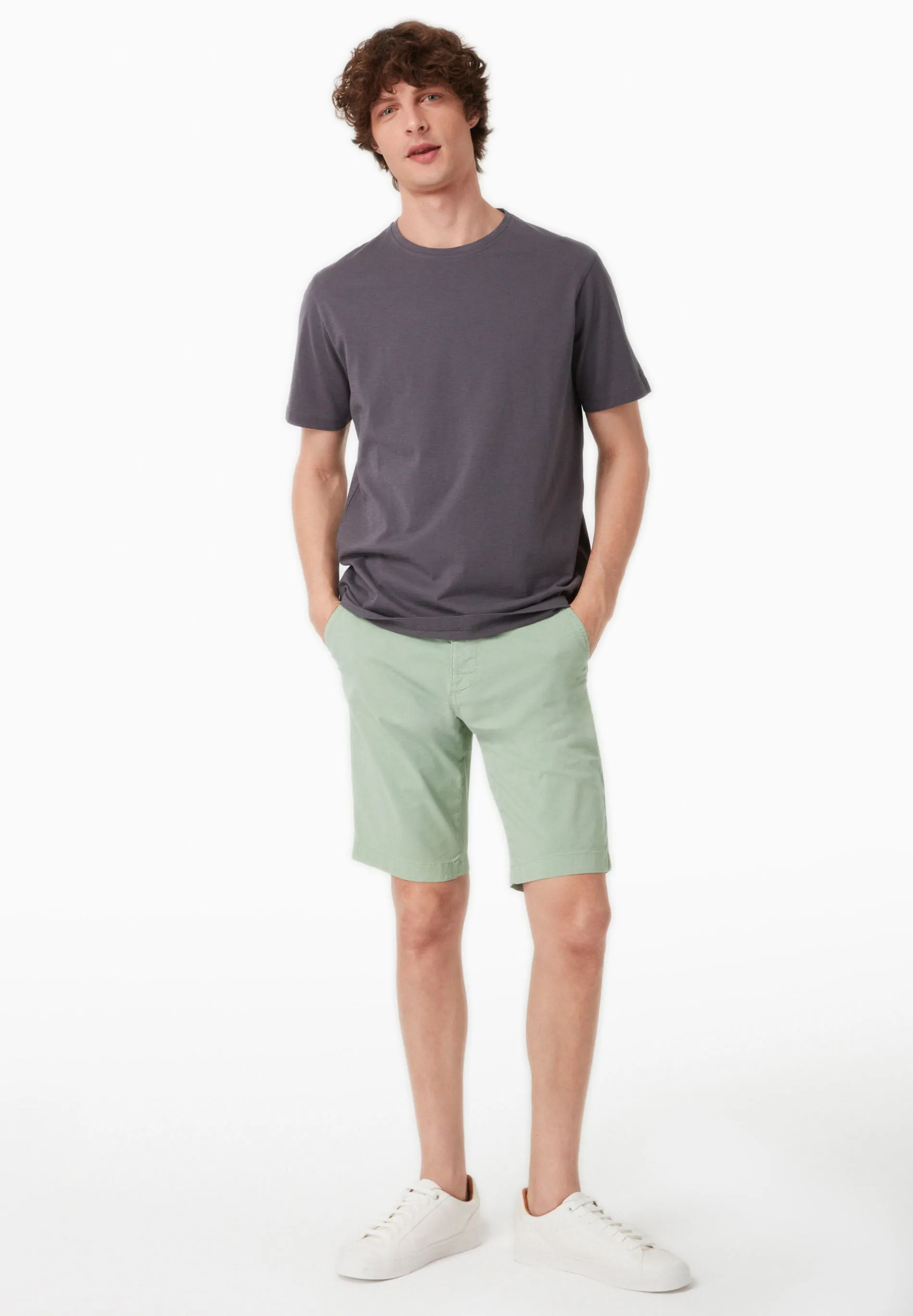 Men's Slim-Fit Organic Cotton Chino Shorts Matcha Green sold by Ivalo.com product image thumbnail 2