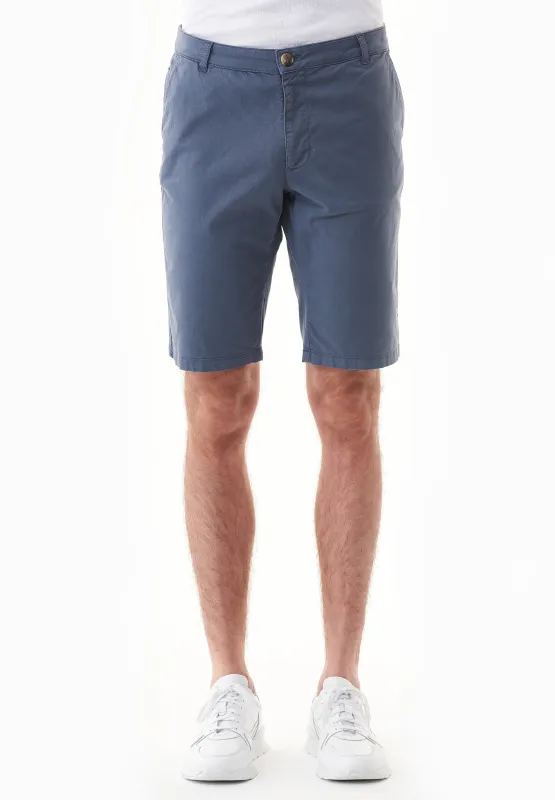 Men's Slim-Fit Organic Cotton Chino Shorts Vintage Blue sold by Ivalo.com