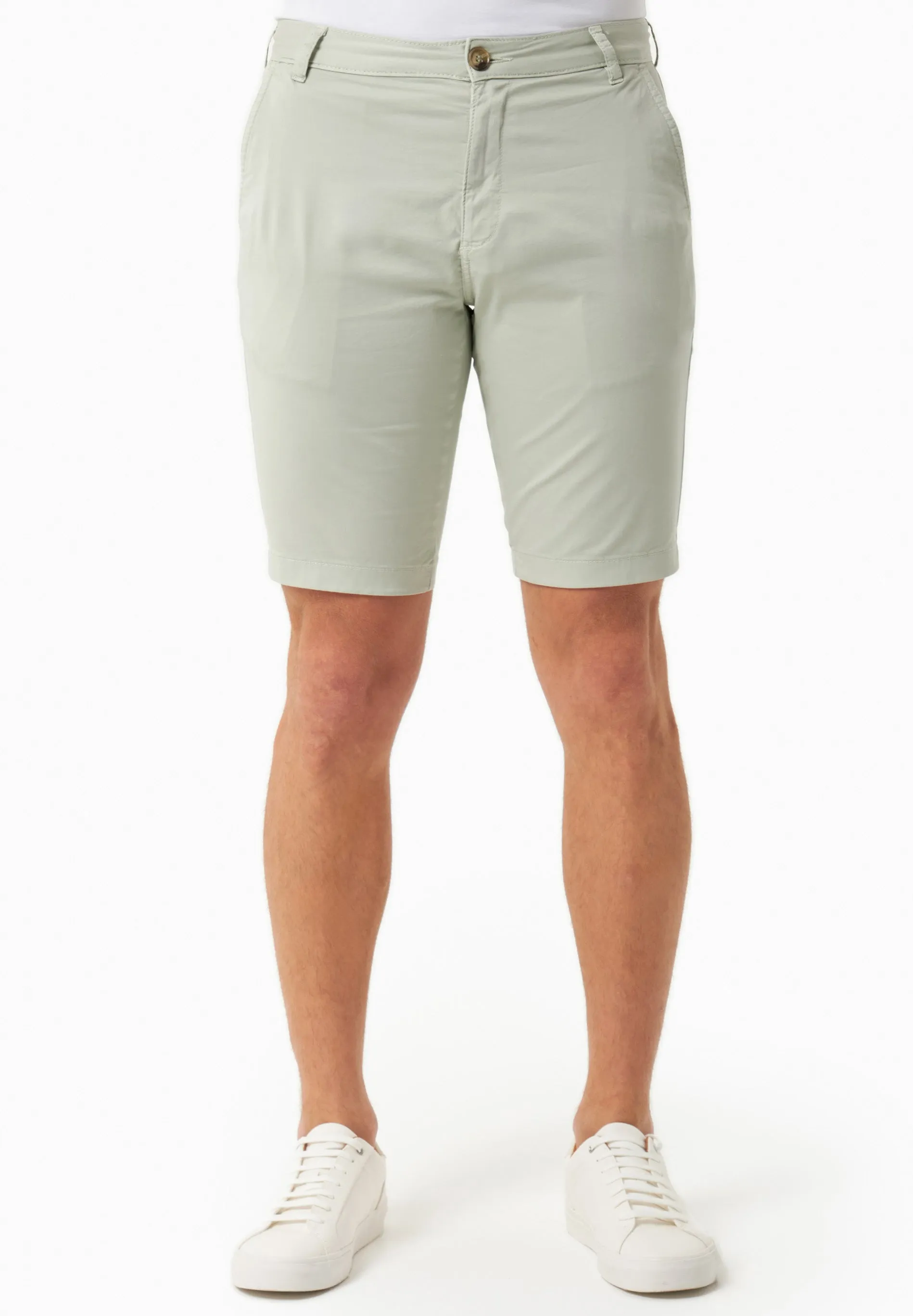 Men's Slim-Fit Organic Cotton Chino Shorts Green Moss sold by Ivalo.com