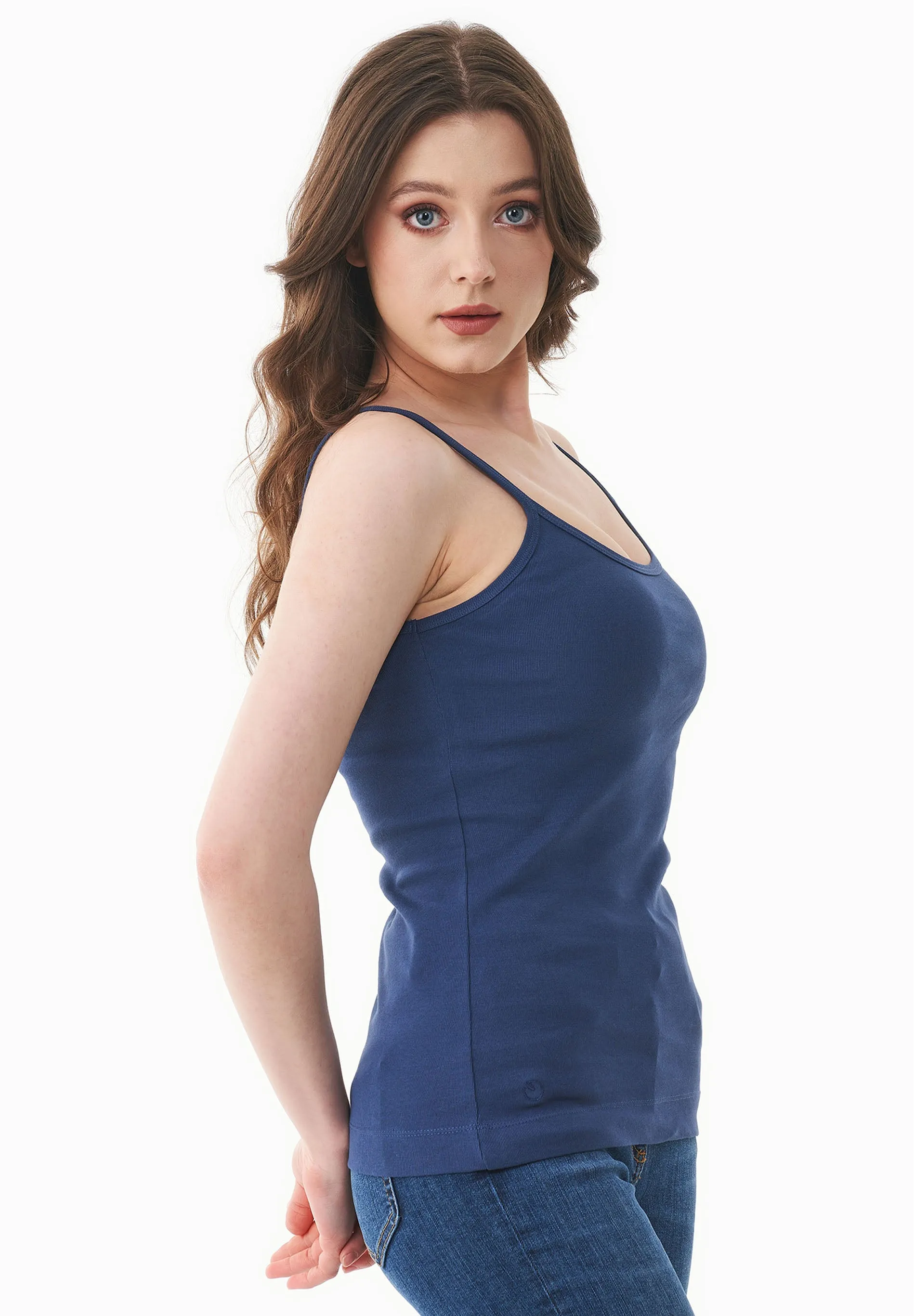 Women's Ribbed Spaghetti Strap Top Navy sold by Ivalo.com product image thumbnail 3