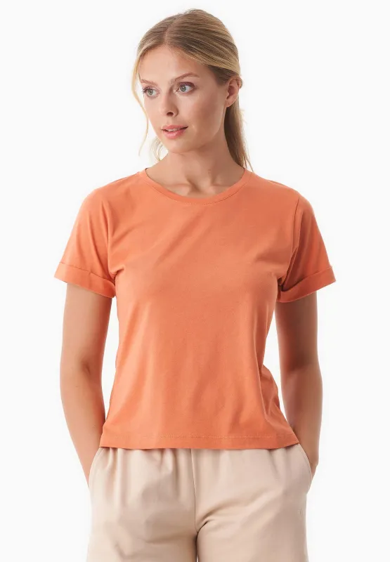 Modal Blend Round Neck T-Shirt Dusty Orange sold by Ivalo.com
