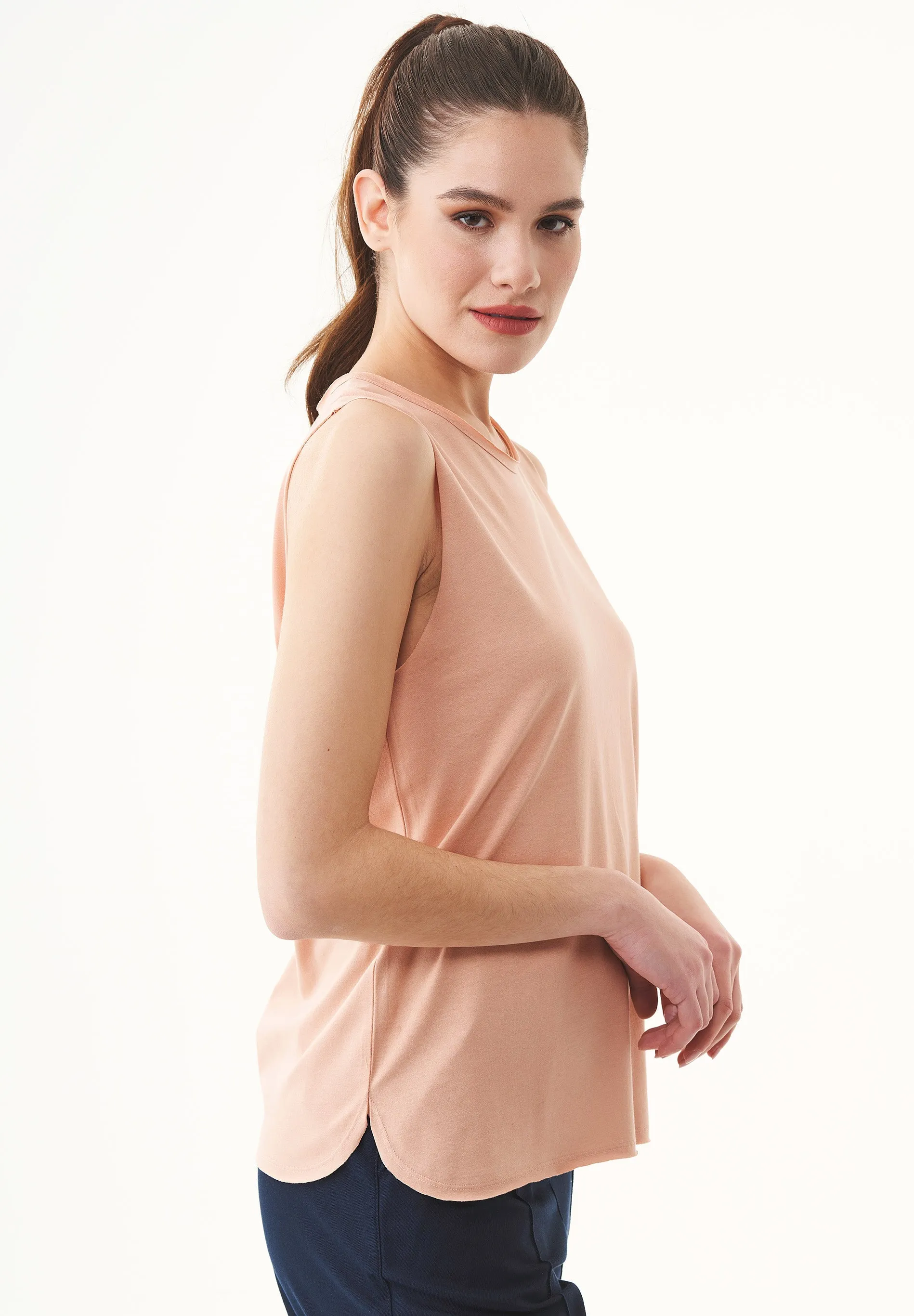 Modal Blend Sleeveless Top Indian Tan sold by Ivalo.com