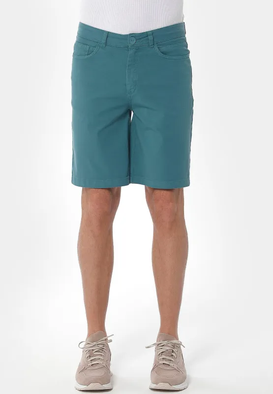 Men's Five-Pocket Organic Cotton Shorts Petrol Green sold by Ivalo.com