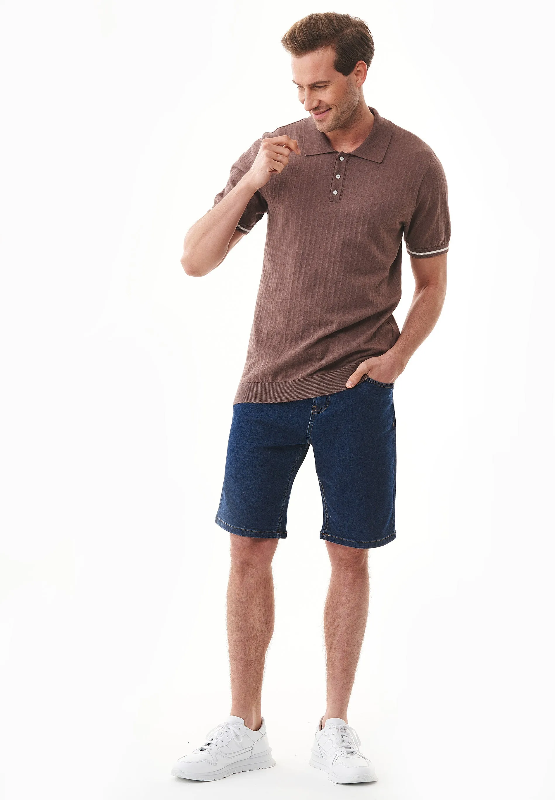 Men's Organic Cotton Denim Shorts Mid Blue sold by Ivalo.com product image thumbnail 2