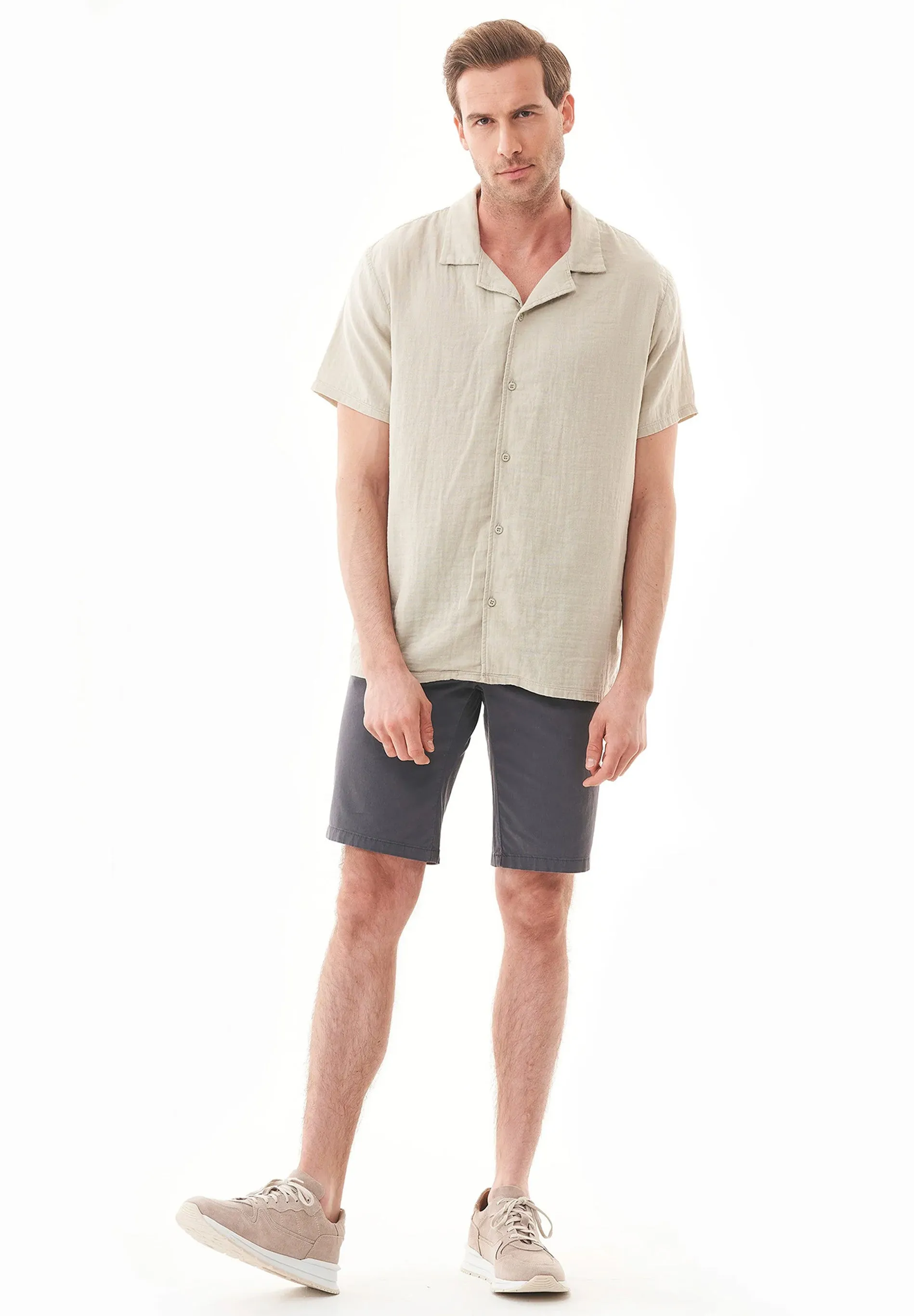 Men's Regular Fit Organic Cotton Shorts Asphalt sold by Ivalo.com product image thumbnail 2