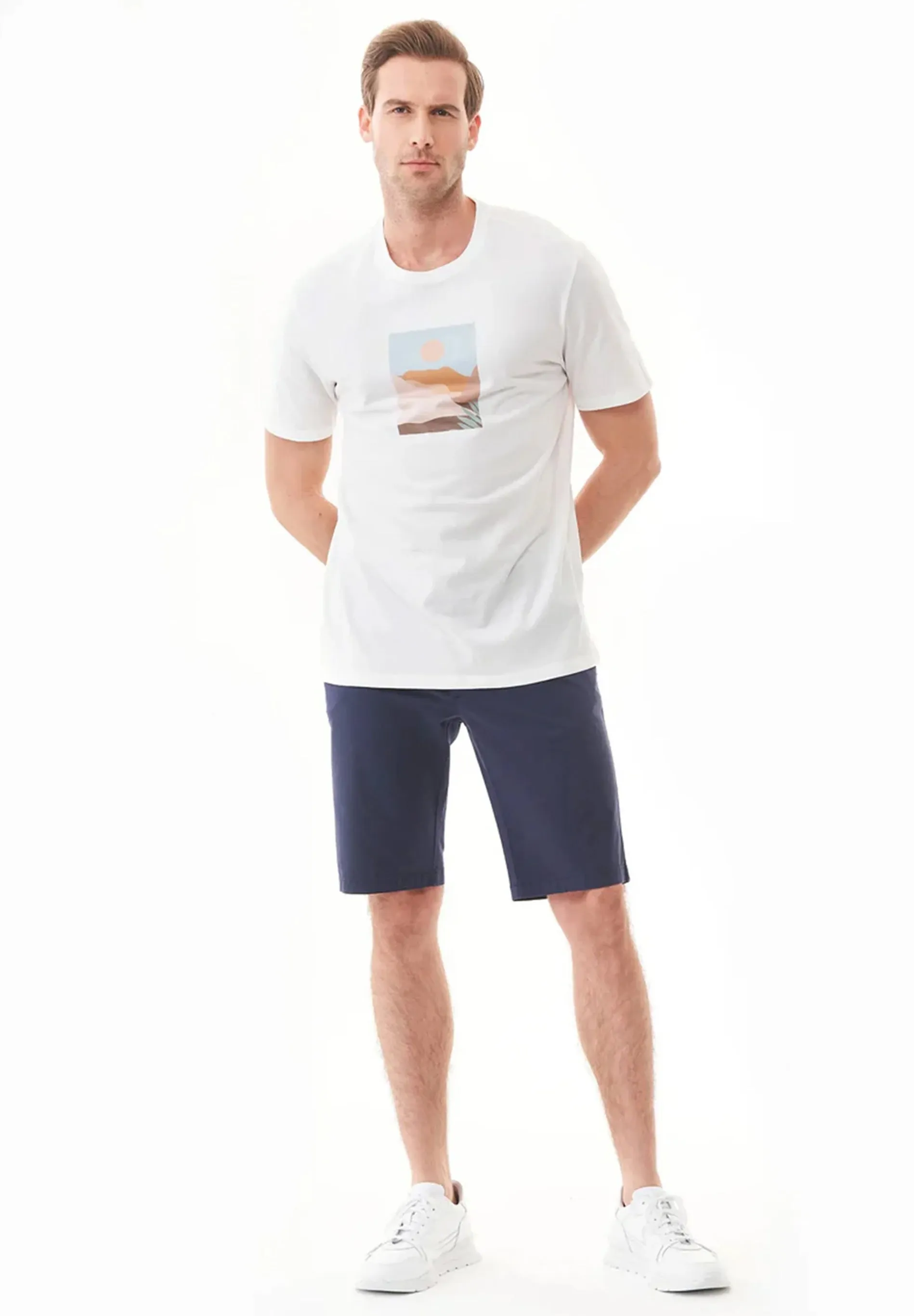 Men's Regular Fit Organic Cotton Shorts Navy sold by Ivalo.com product image thumbnail 2