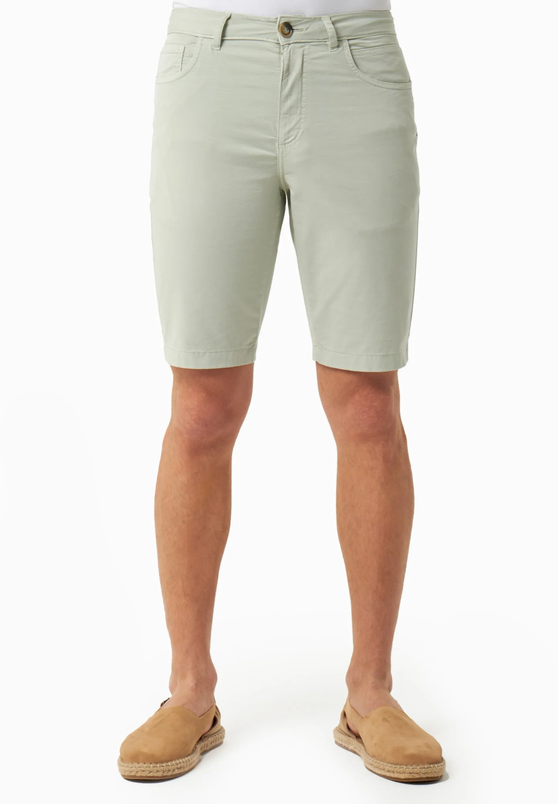 Men's Regular Fit Organic Cotton Shorts Green Moss sold by Ivalo.com
