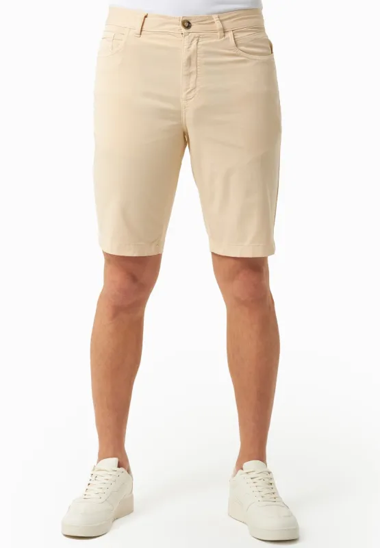 Men's Regular Fit Organic Cotton Shorts Beige sold by Ivalo.com