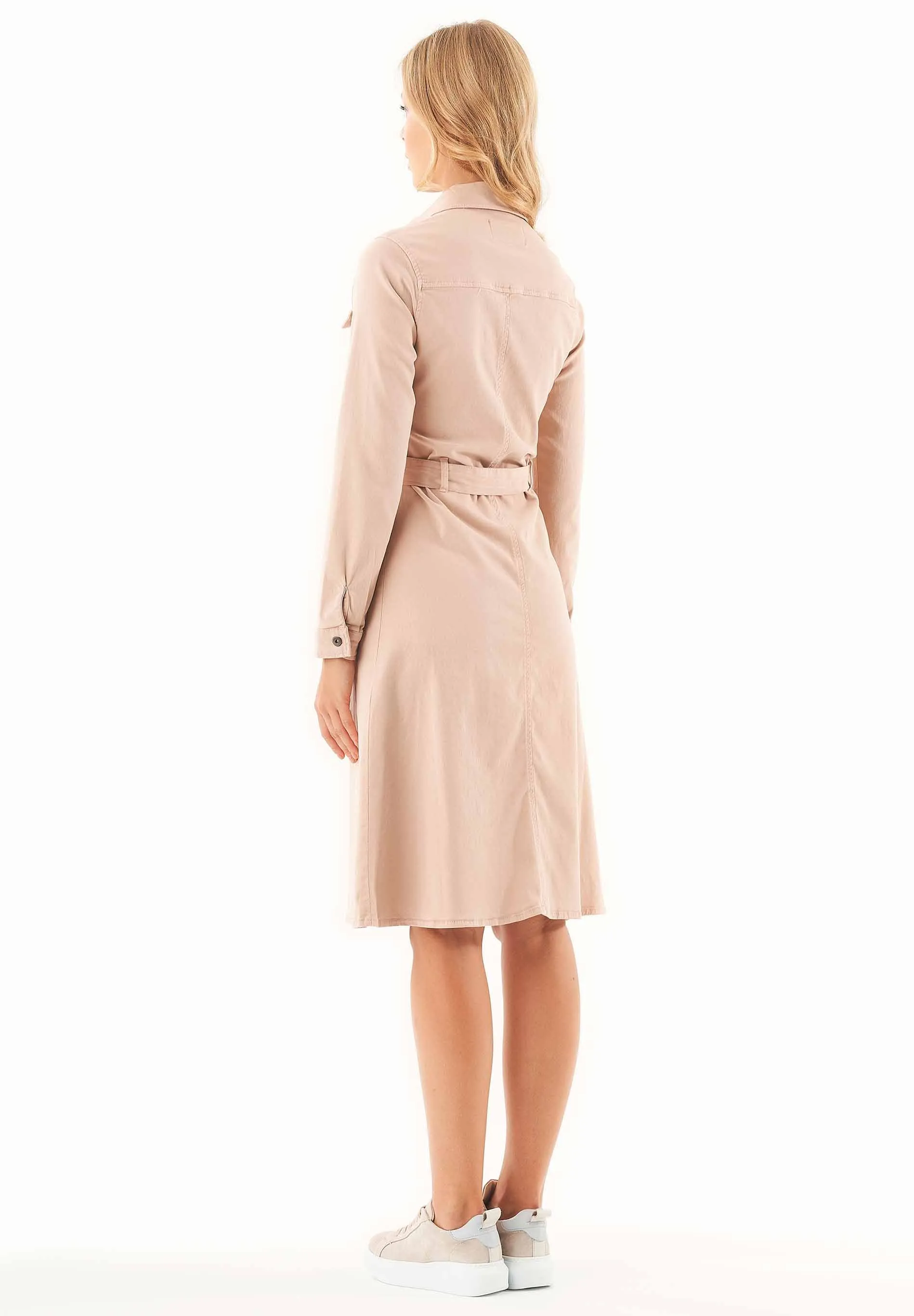Belted Lyocell Blend Shirt Dress Beige sold by Ivalo.com product image thumbnail 2