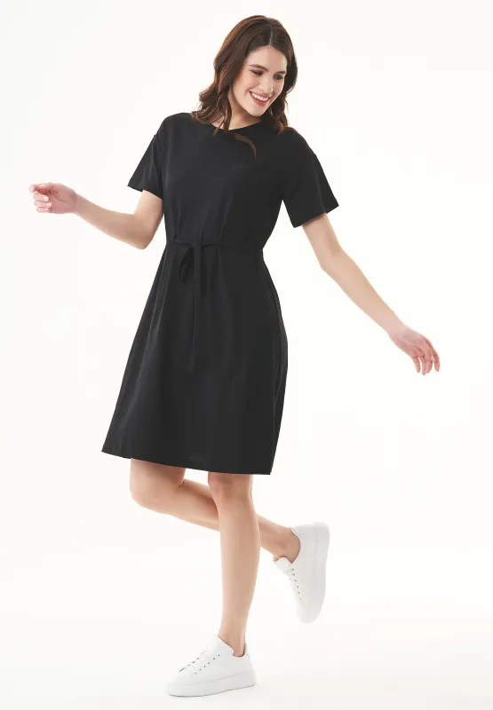 Slub Jersey Dress With Chest Pocket Black sold by Ivalo.com