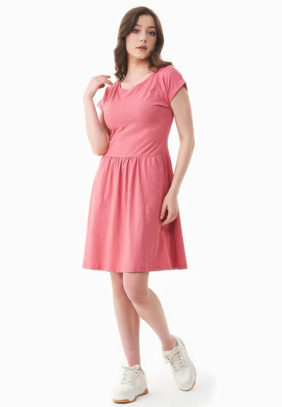 Slub Jersey Dress With Side Pockets Desert Rose sold by Ivalo.com