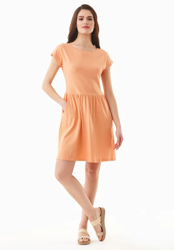 Slub Jersey Dress With Side Pockets Shell Coral sold by Ivalo.com