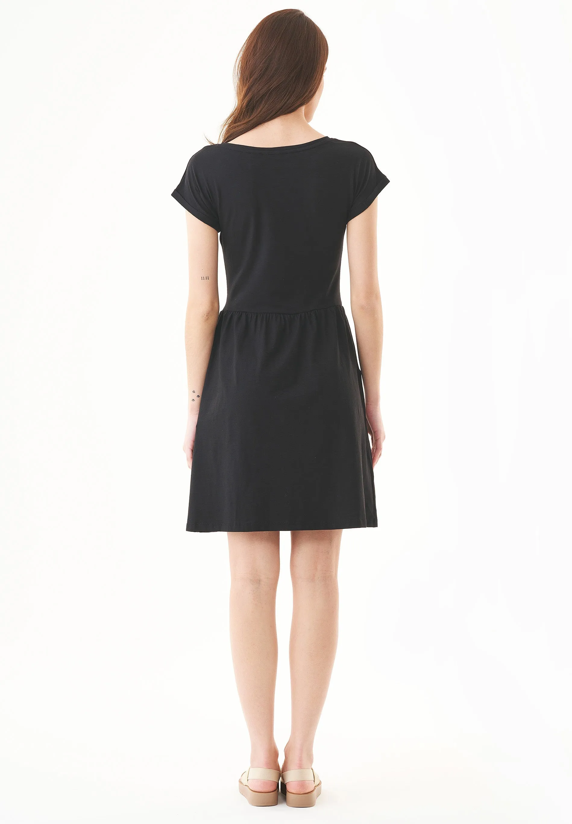 Slub Jersey Dress With Side Pockets Black sold by Ivalo.com product image thumbnail 4