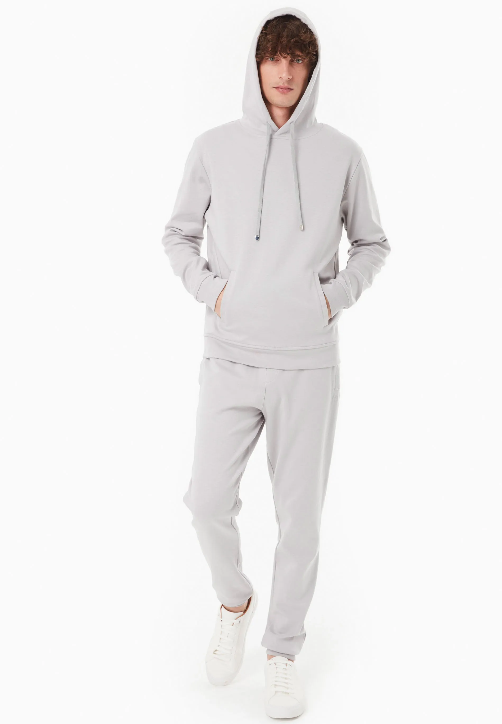 Men's Modal Blend Hoodie Light Grey sold by Ivalo.com product image thumbnail 4