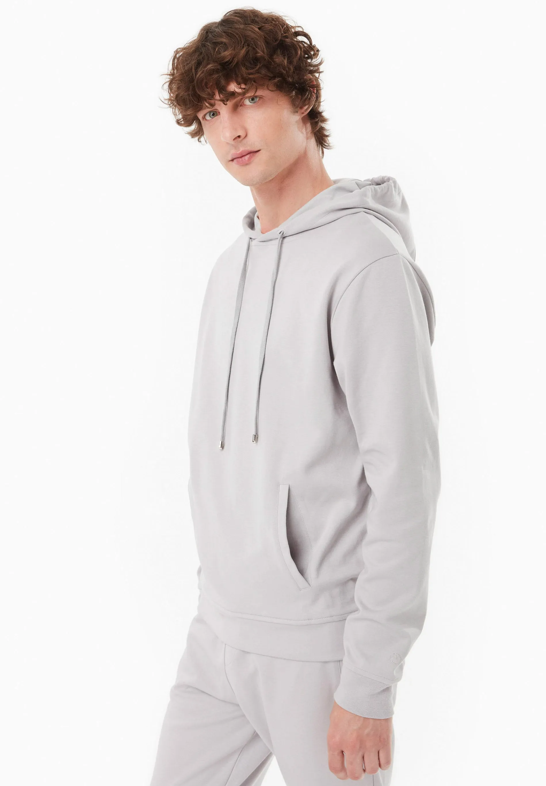 Men's Modal Blend Hoodie Light Grey sold by Ivalo.com