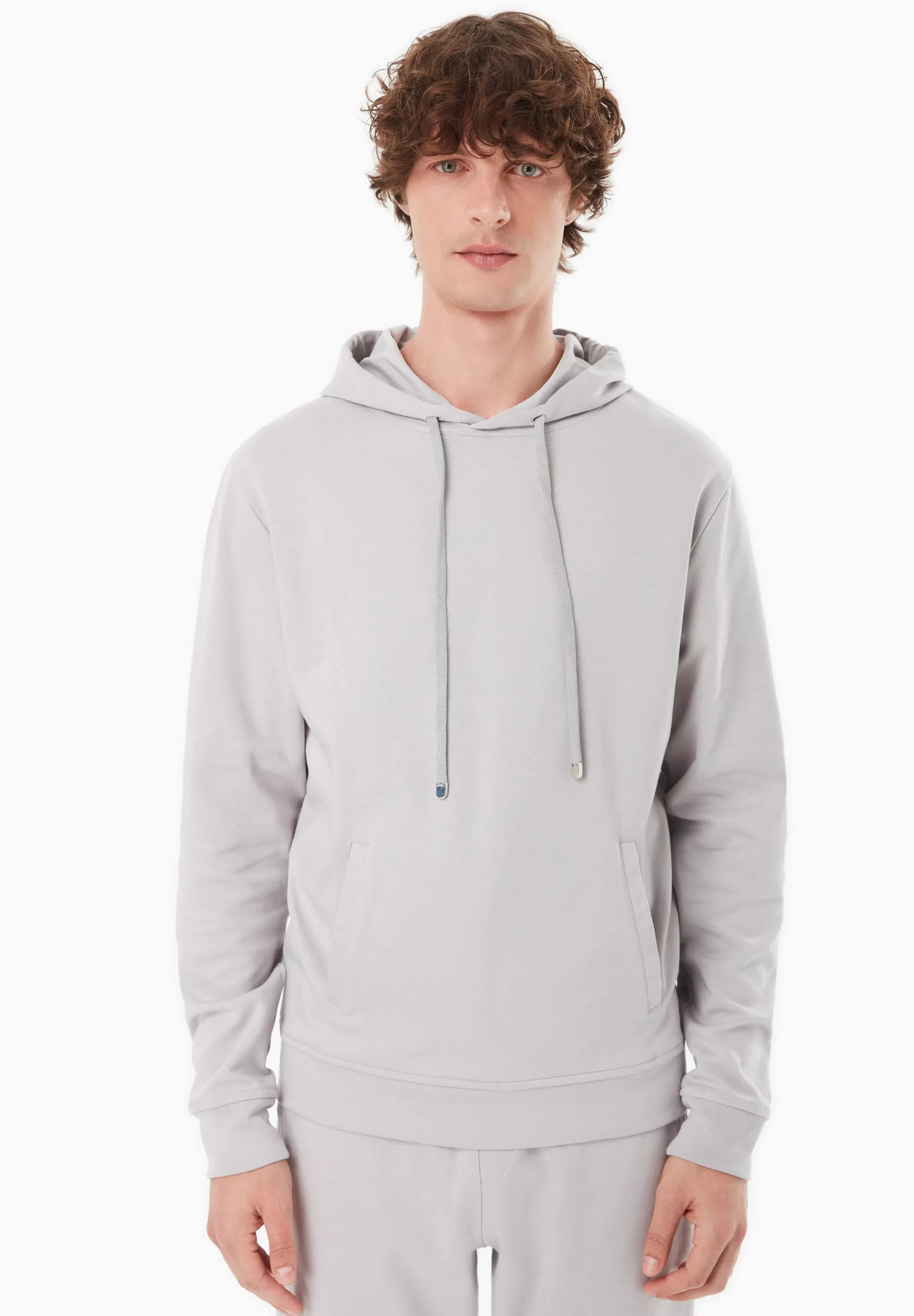 Men's Modal Blend Hoodie Light Grey sold by Ivalo.com product image thumbnail 3