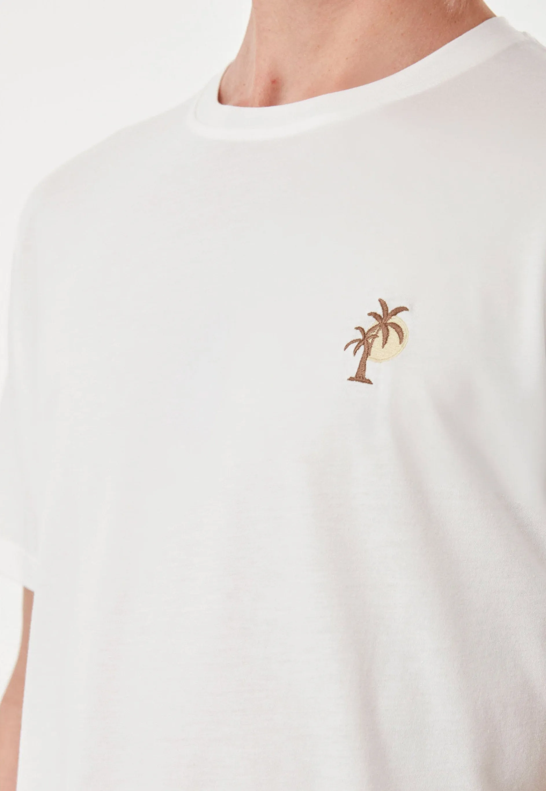 Men's Palm Tree Modal Blend T-Shirt Off White sold by Ivalo.com product image thumbnail 5