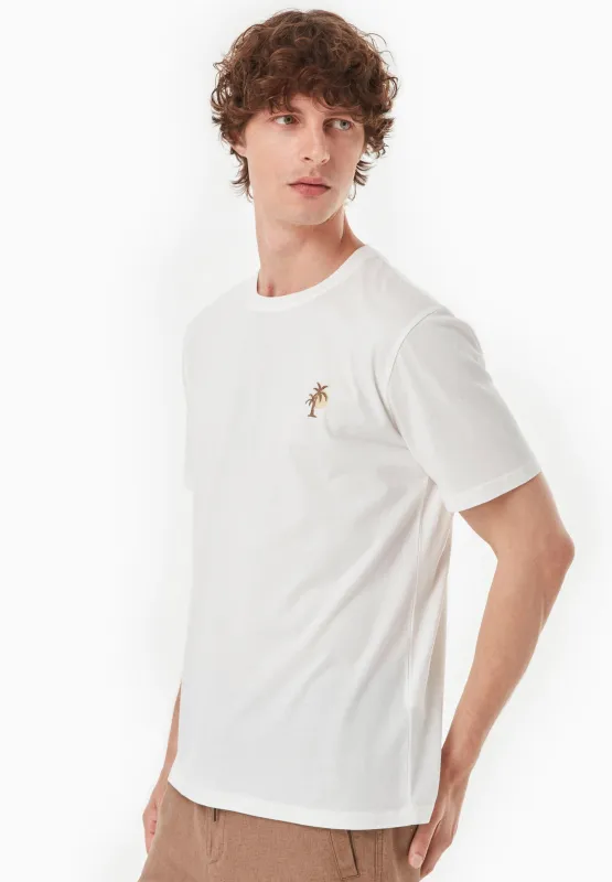 Men's Palm Tree Modal Blend T-Shirt Off White sold by Ivalo.com