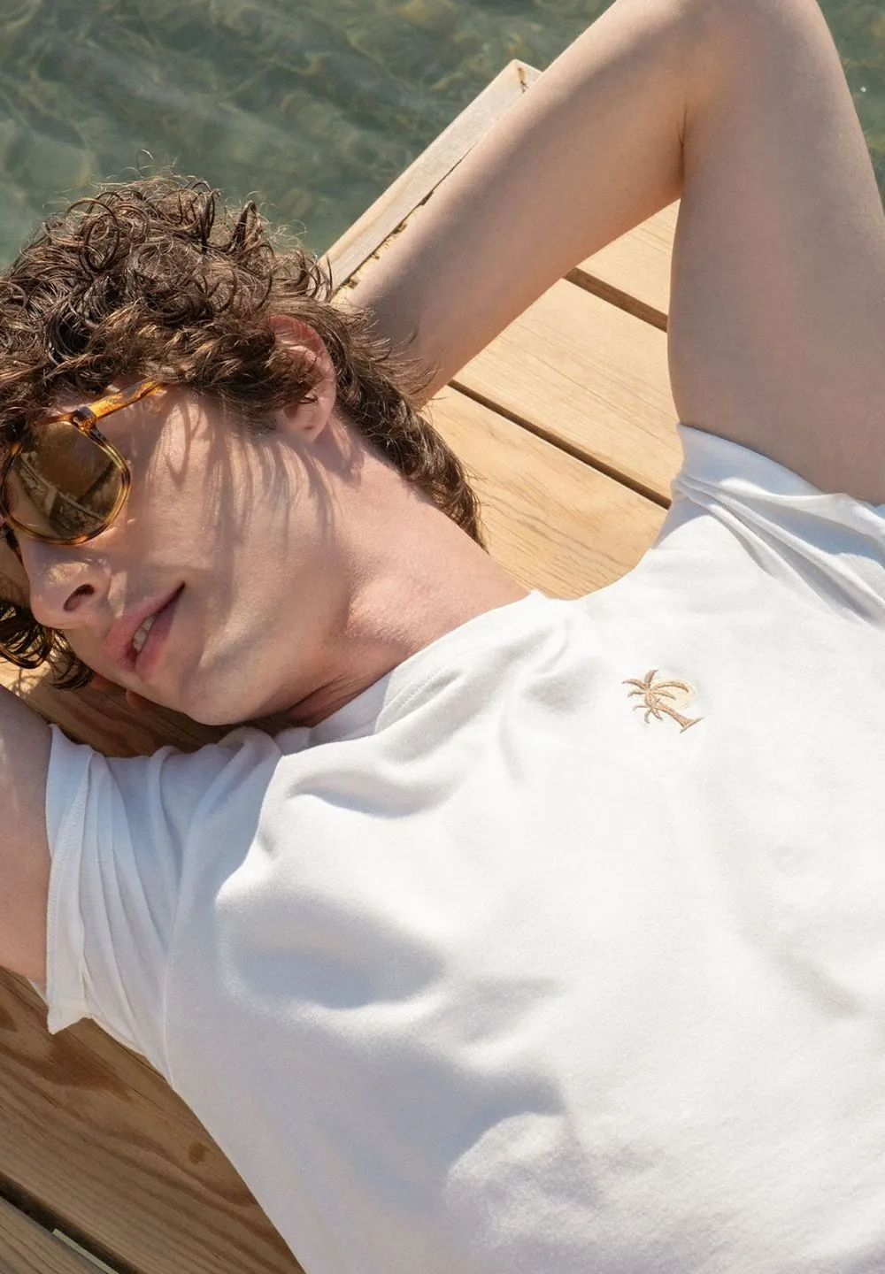 Men's Palm Tree Modal Blend T-Shirt Off White sold by Ivalo.com product image thumbnail 2