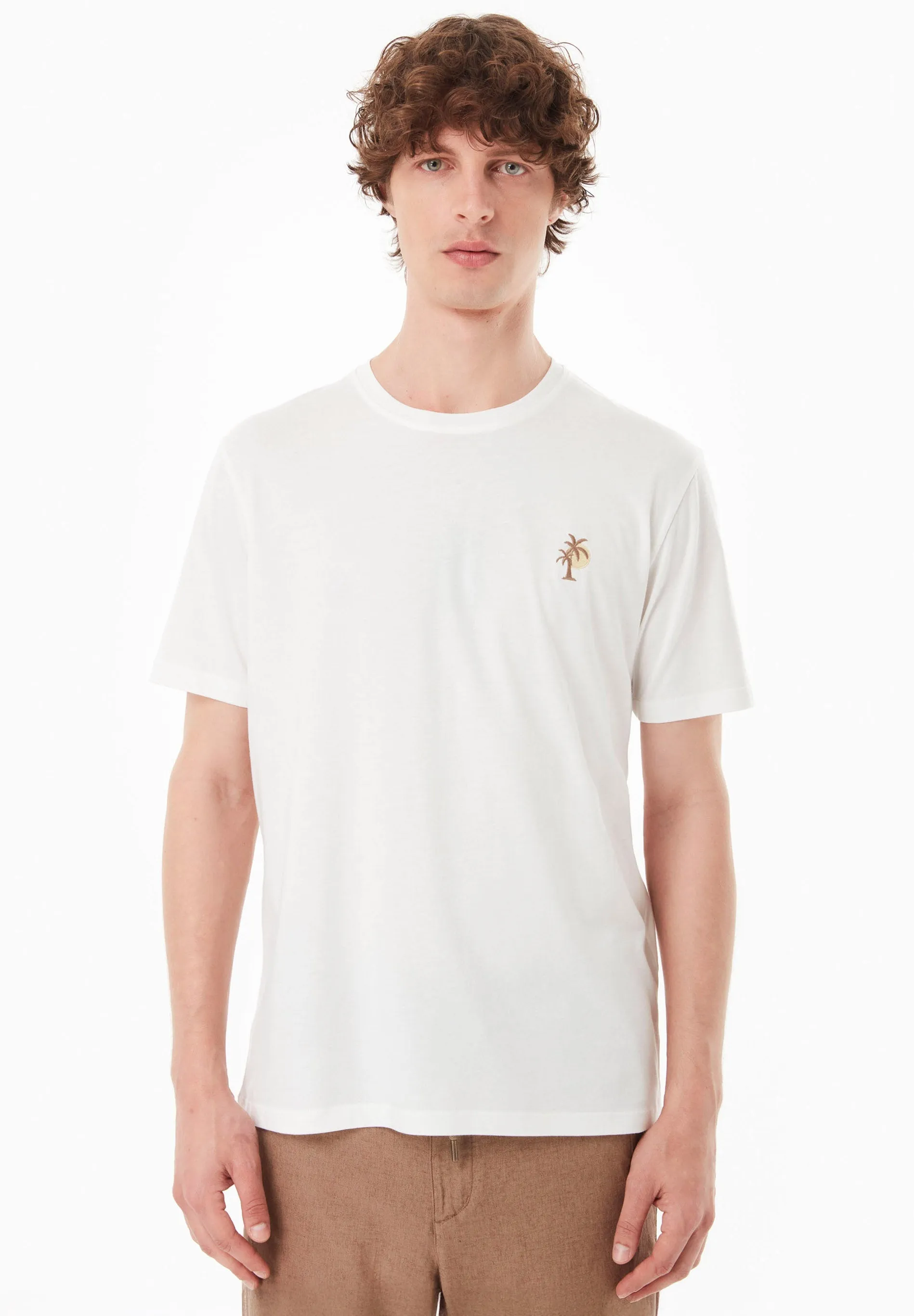 Men's Palm Tree Modal Blend T-Shirt Off White sold by Ivalo.com product image thumbnail 3