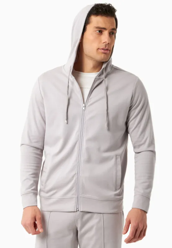 Men's Modal Blend Zipper Hoodie Light Grey sold by Ivalo.com