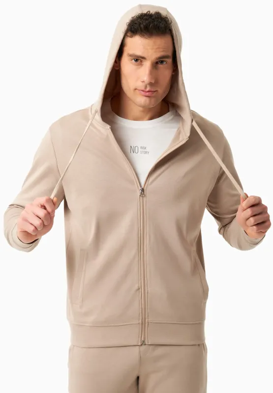 Men's Modal Blend Zipper Hoodie Sand sold by Ivalo.com